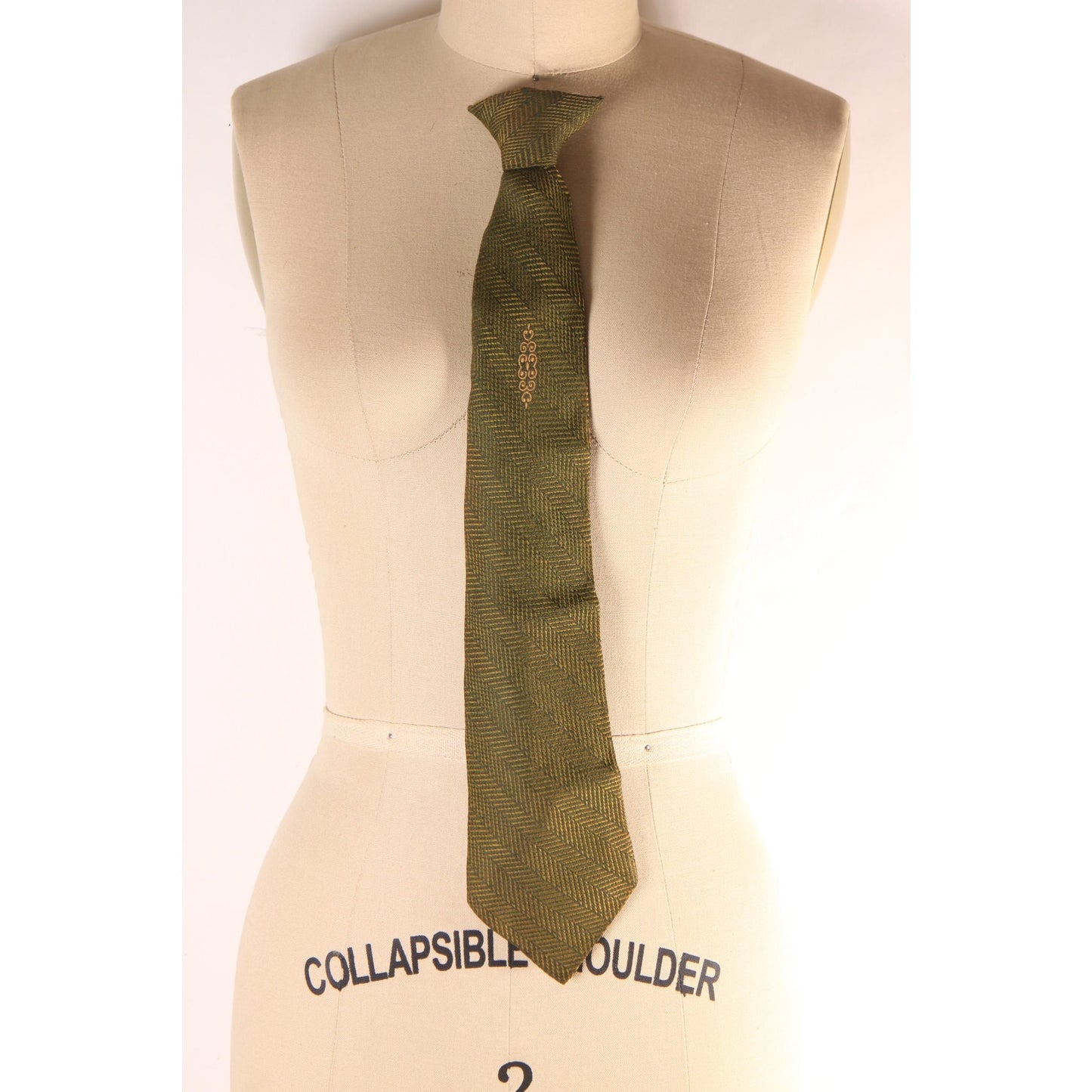 1970s Gray and Beige Clip on Tie by Redi-Snap