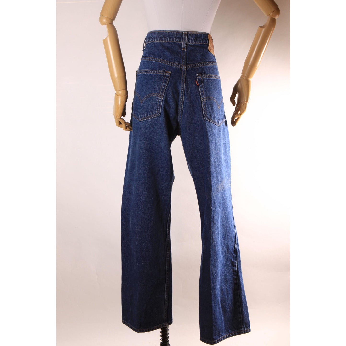 1990s Blue Denim Red Tab 517 Boot Cut Mens Jeans by Levi's- 38x31