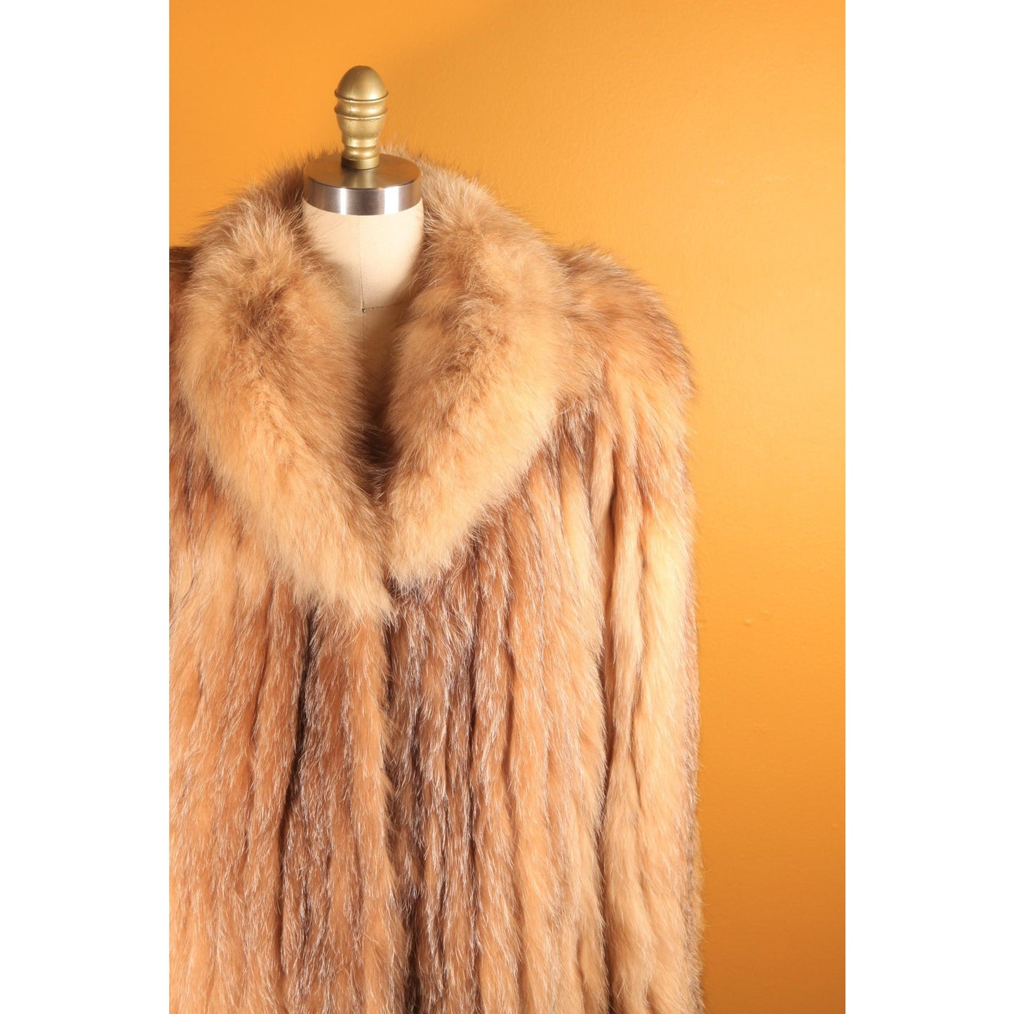 1970s Brown Fox Fur Long Sleeve Coat by Saga Fox Fur for PD Furs -L
