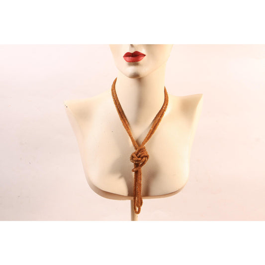 1920s Brown Beaded Pullover Flapper Necklace