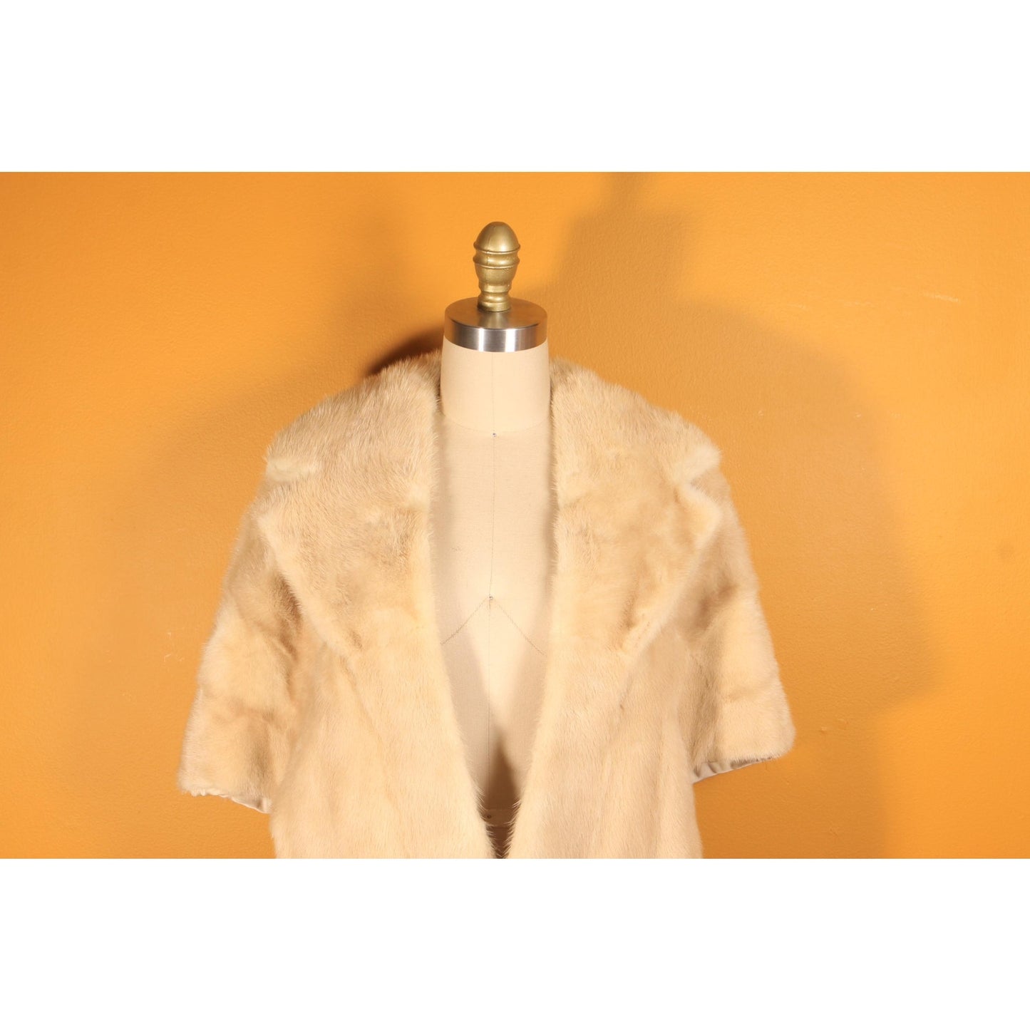 1950s Blonde Cream Mink Fur Shawl Wrap by Evan's Furs