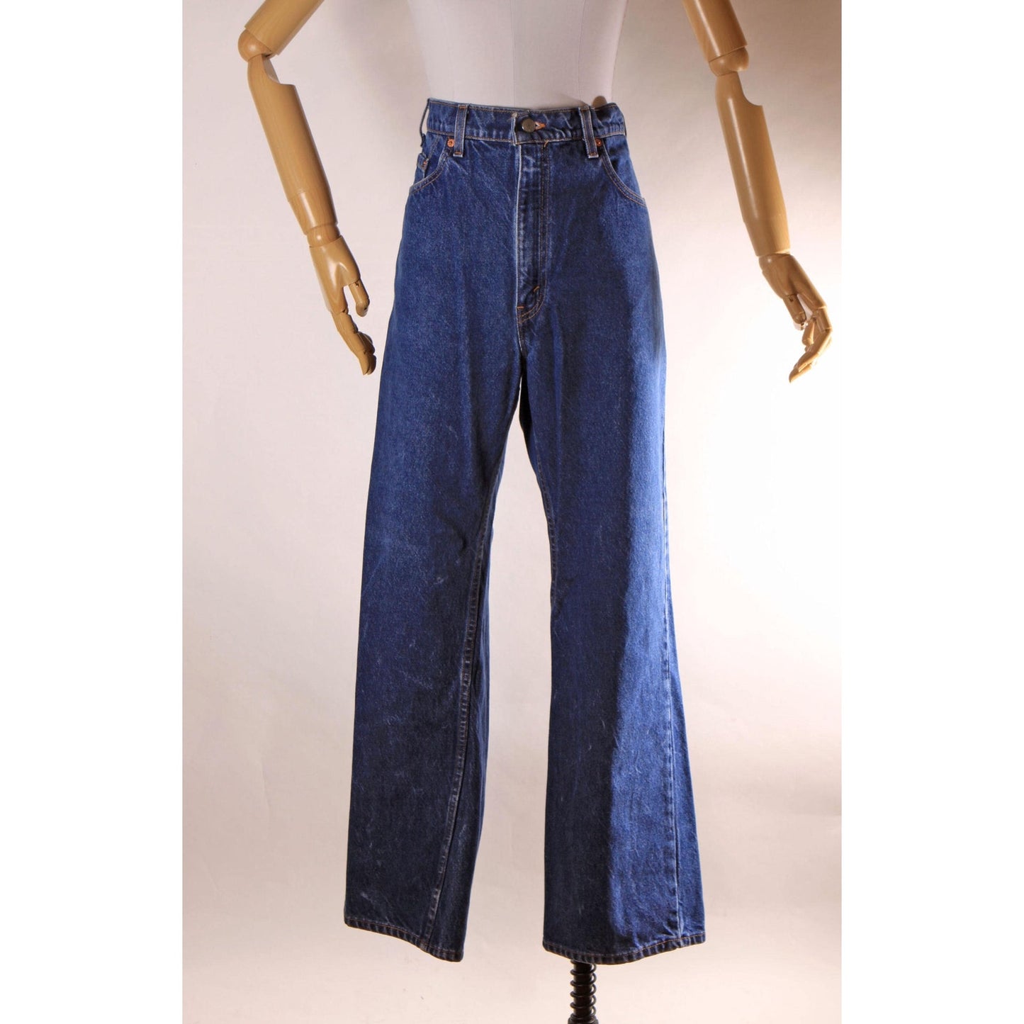 1990s Blue Denim Red Tab 517 Boot Cut Mens Jeans by Levi's- 38x31