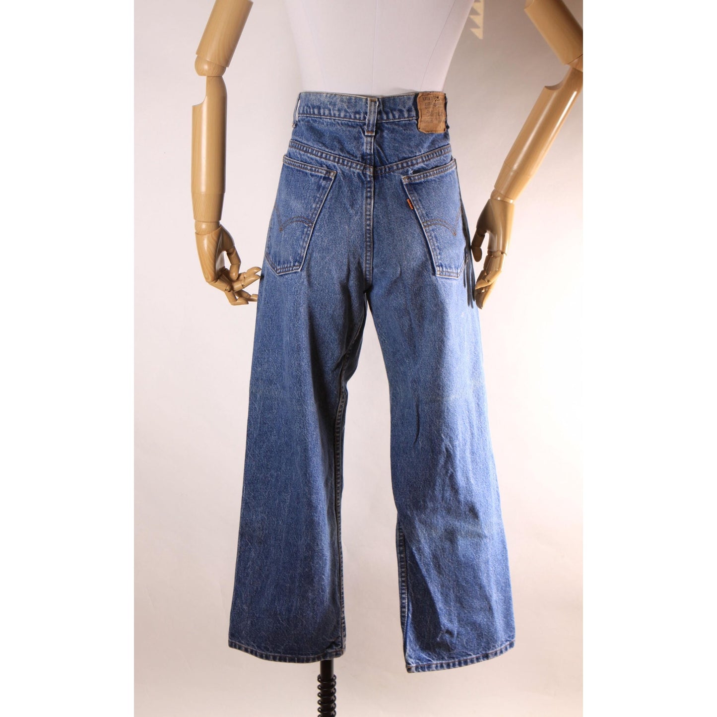 1970s 1980s Blue Denim 517 Mens Orange Tab Jeans by Levi's - 36x29