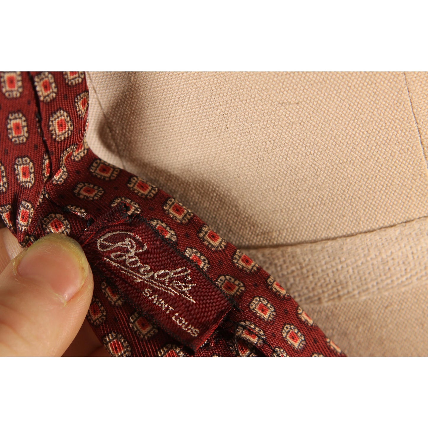 1950s Brown and Yellow Geometric Print Necktie Tie by Boyd's