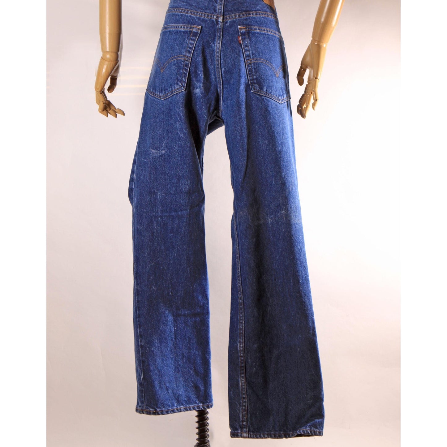 1990s Blue Denim Red Tab 517 Boot Cut Mens Jeans by Levi's- 38x32
