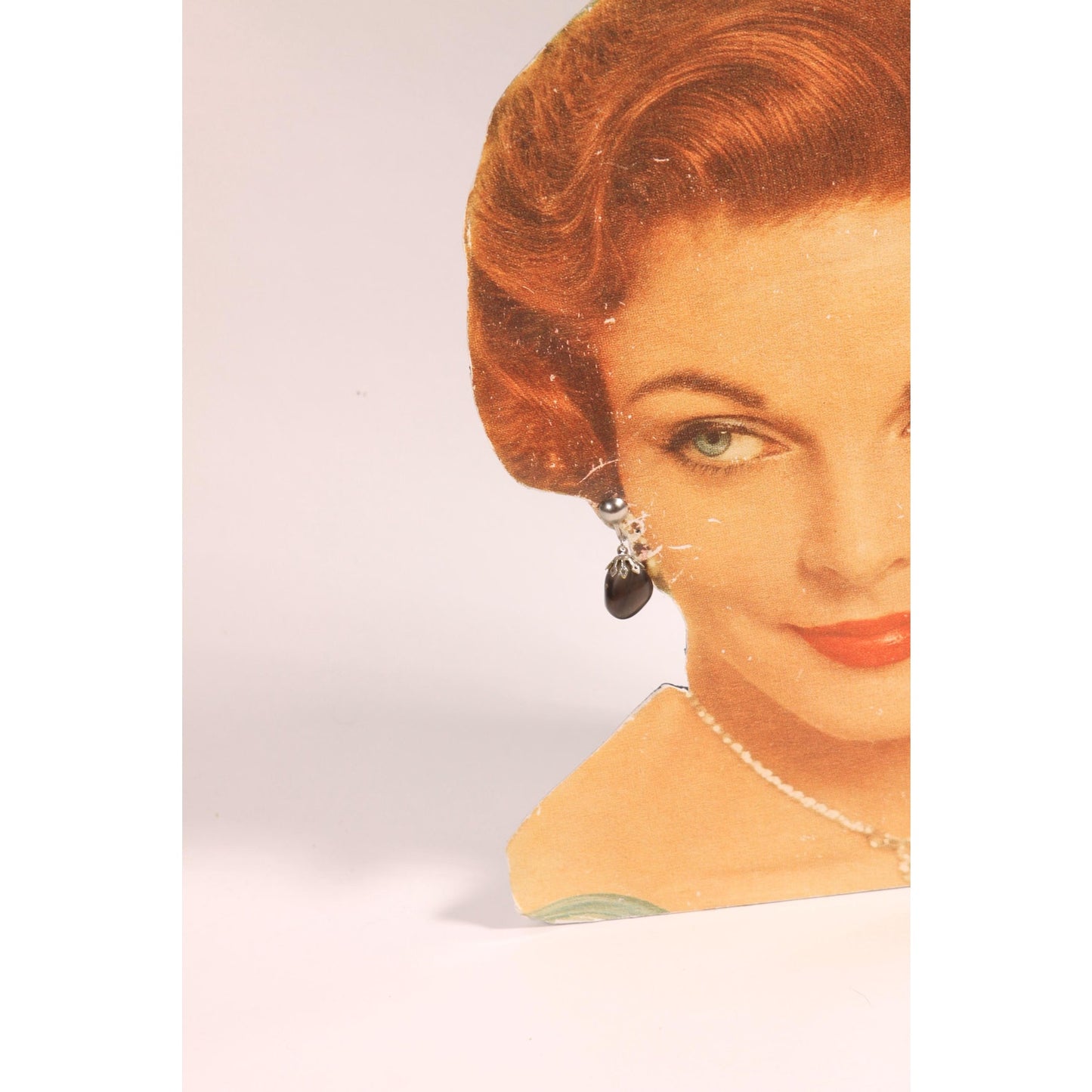 1950s 1960s Stone and Silver Tone Metal Screw Back Earrings