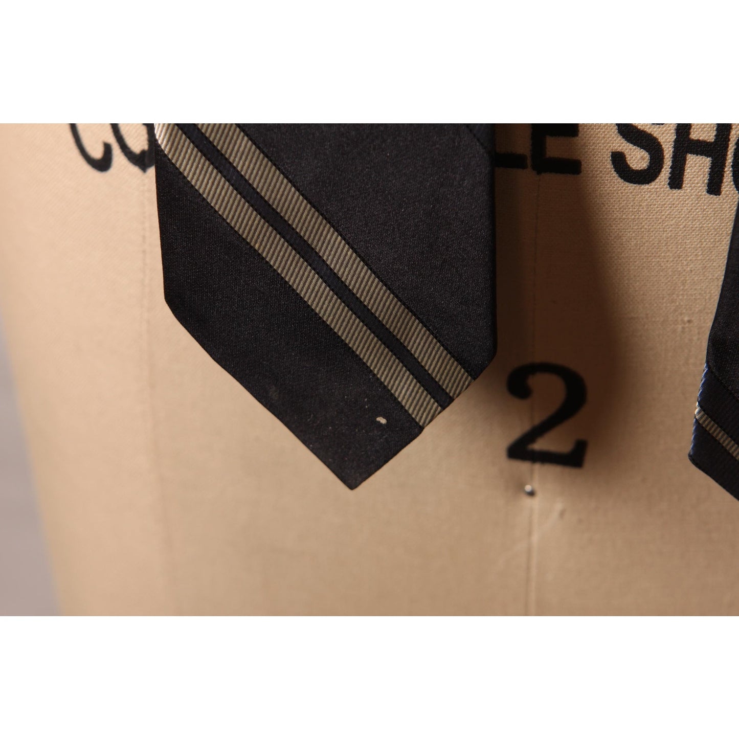 1950s Black, Blue and White Striped Necktie Tie by Superba Mark-X