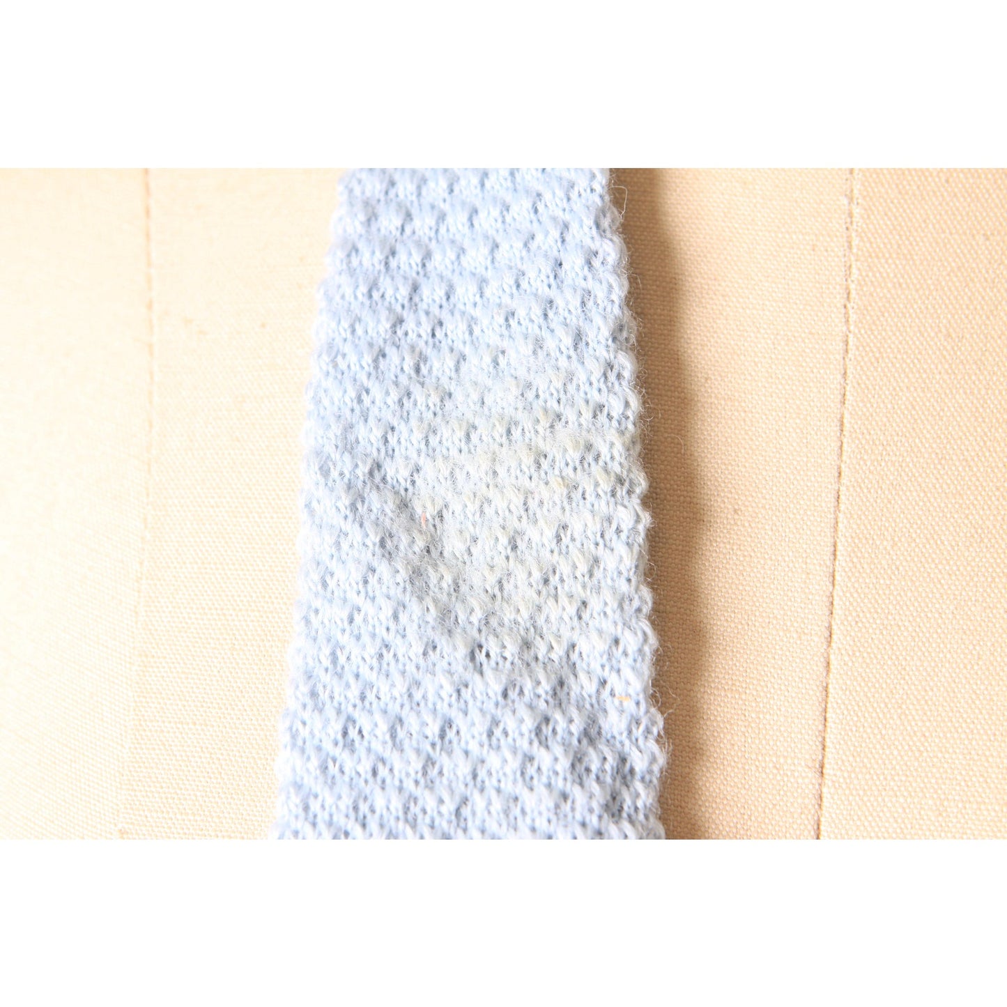 1960s Light Blue Sweater Knit Wool Square End Necktie Tie by Gian Mario
