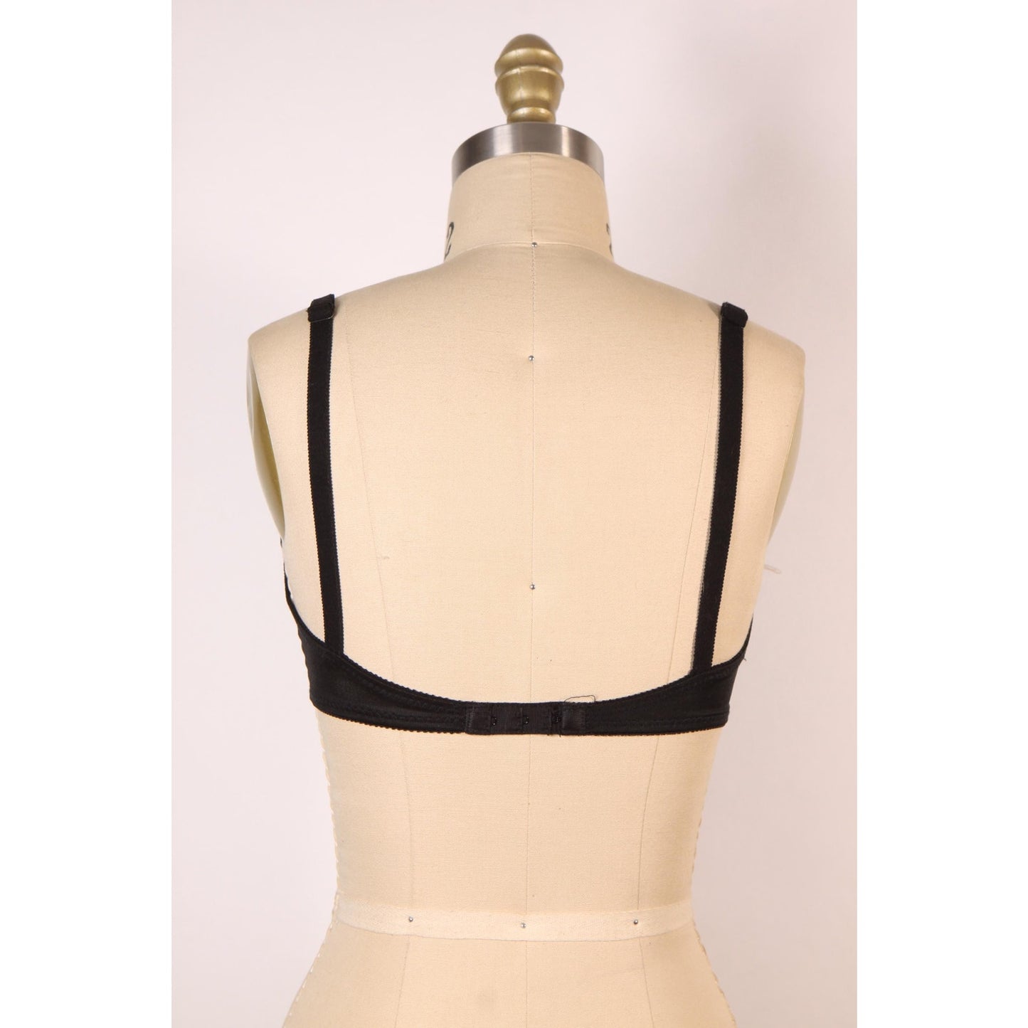 1970s Black Open Cup Lace Trim Shelf Bra by Fredericks of Hollywood-36C