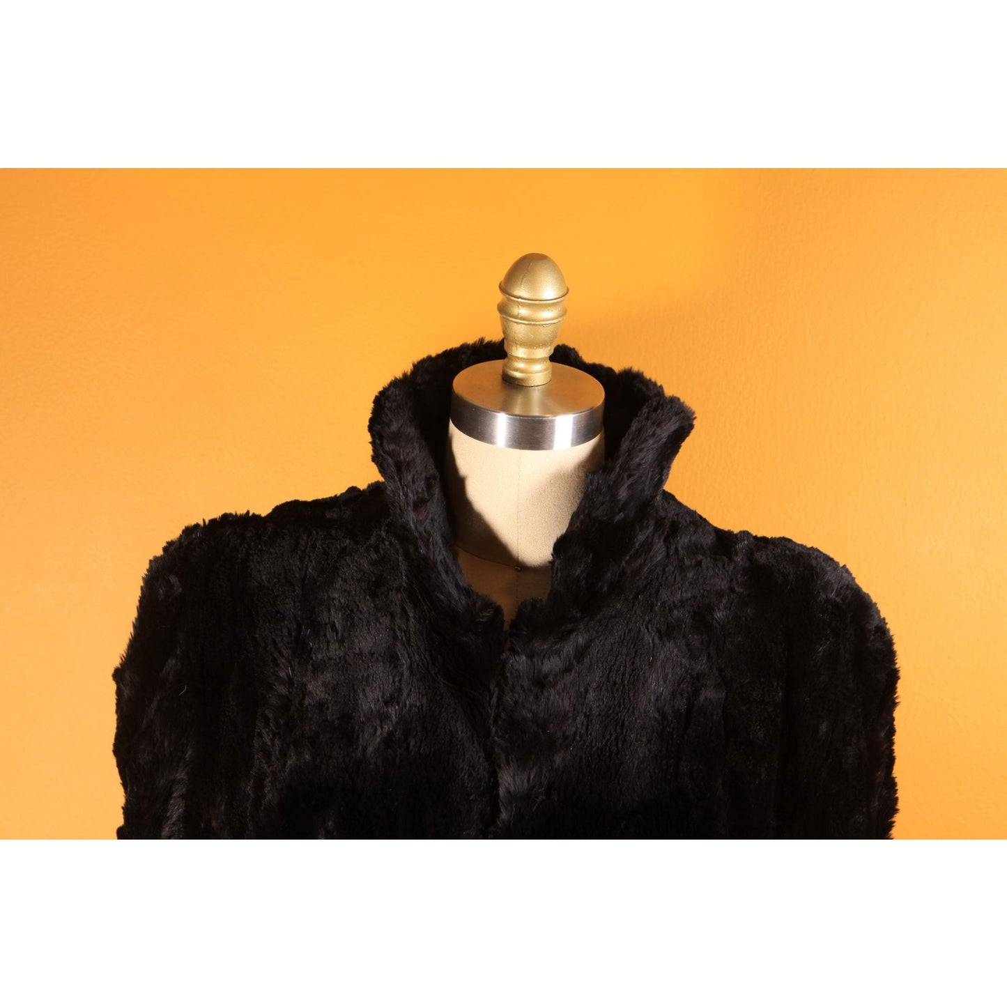 1940s Sheared Black Beaver Fur Cape by McDaniel's -M-L