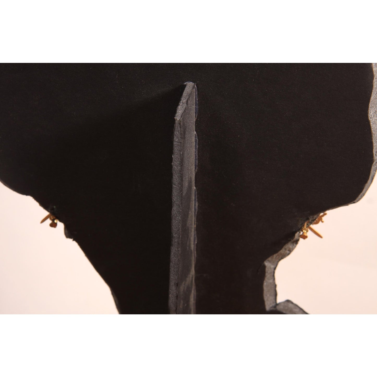 1950s Gold Tone Metal and Faux Red Stone Dagger Sword Screw Back Earrings
