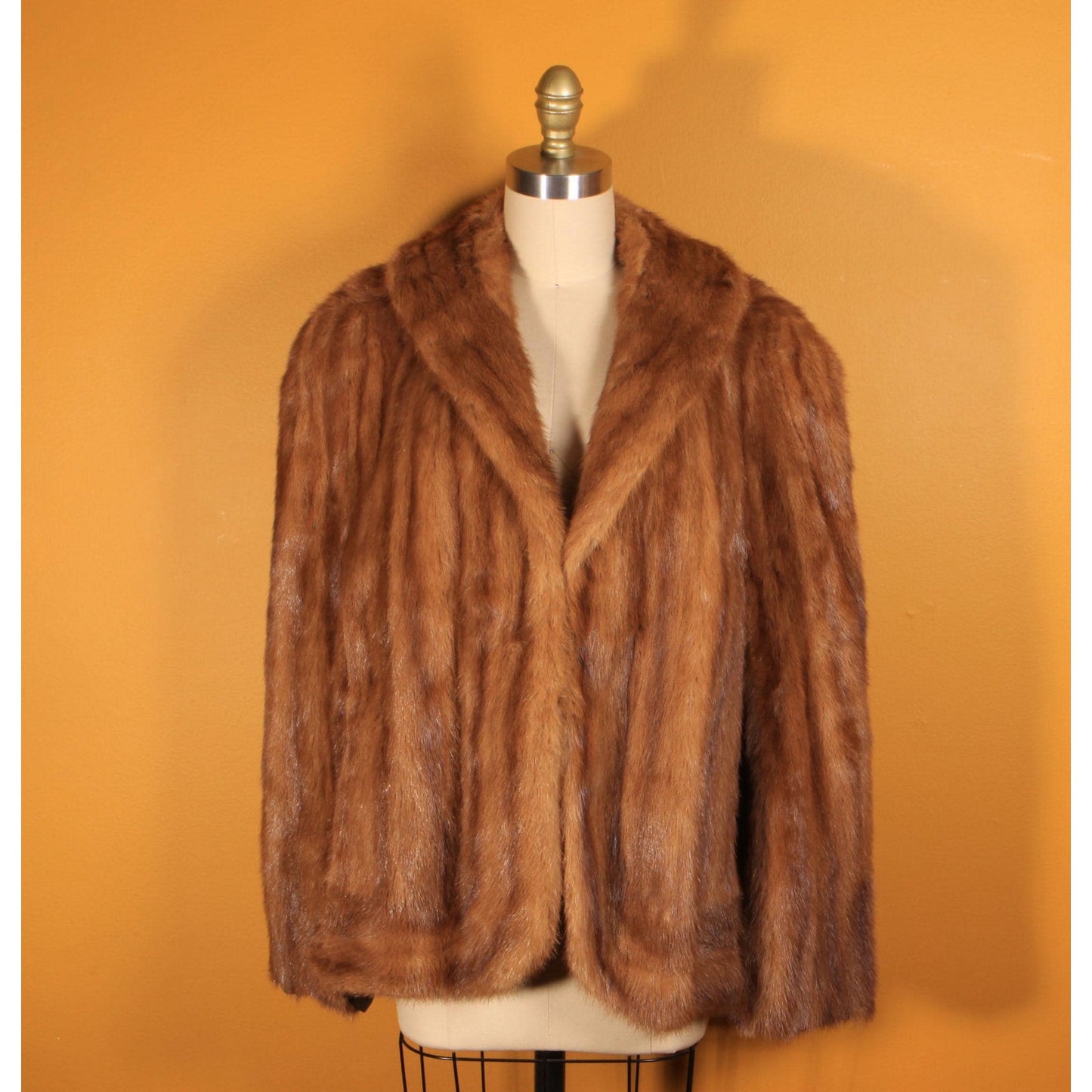 1940s Brown Mink Fur Coat Cape