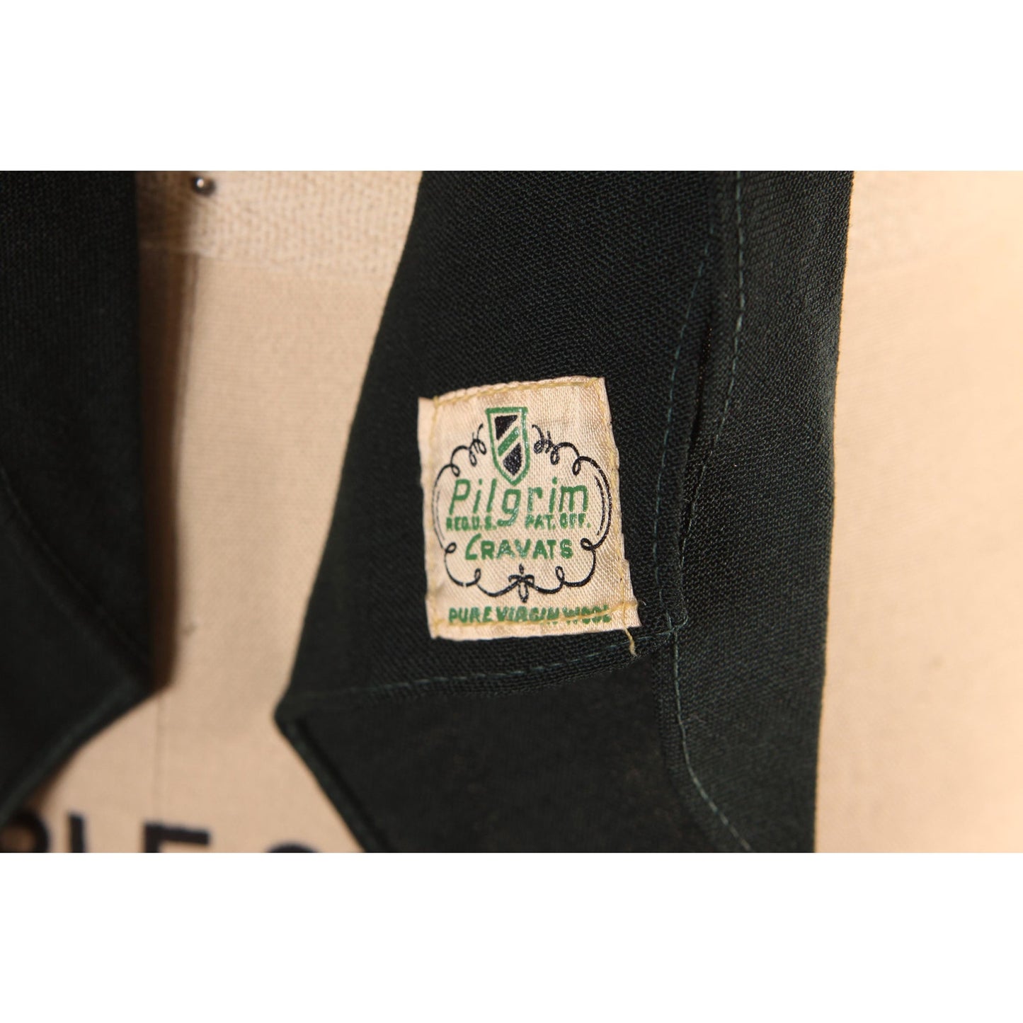 1950s Dark Green Necktie Tie by Pilgrim