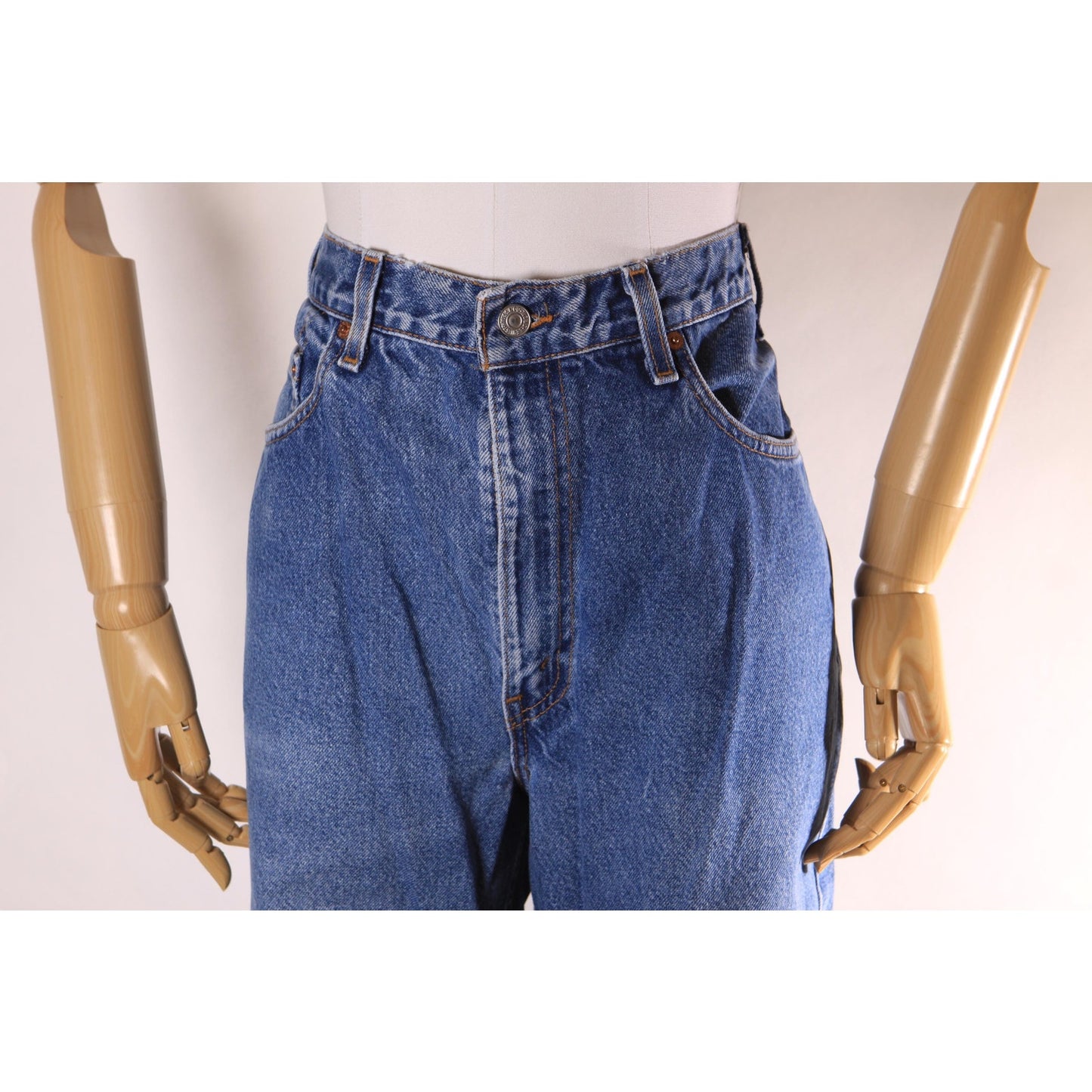1990s Blue Denim Red Tab 517 Boot Cut Mens Jeans by Levi's- 38x30