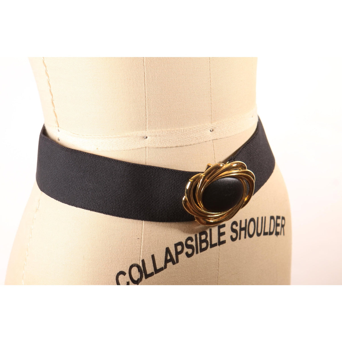 1980s Black and Gold Stretch Belt