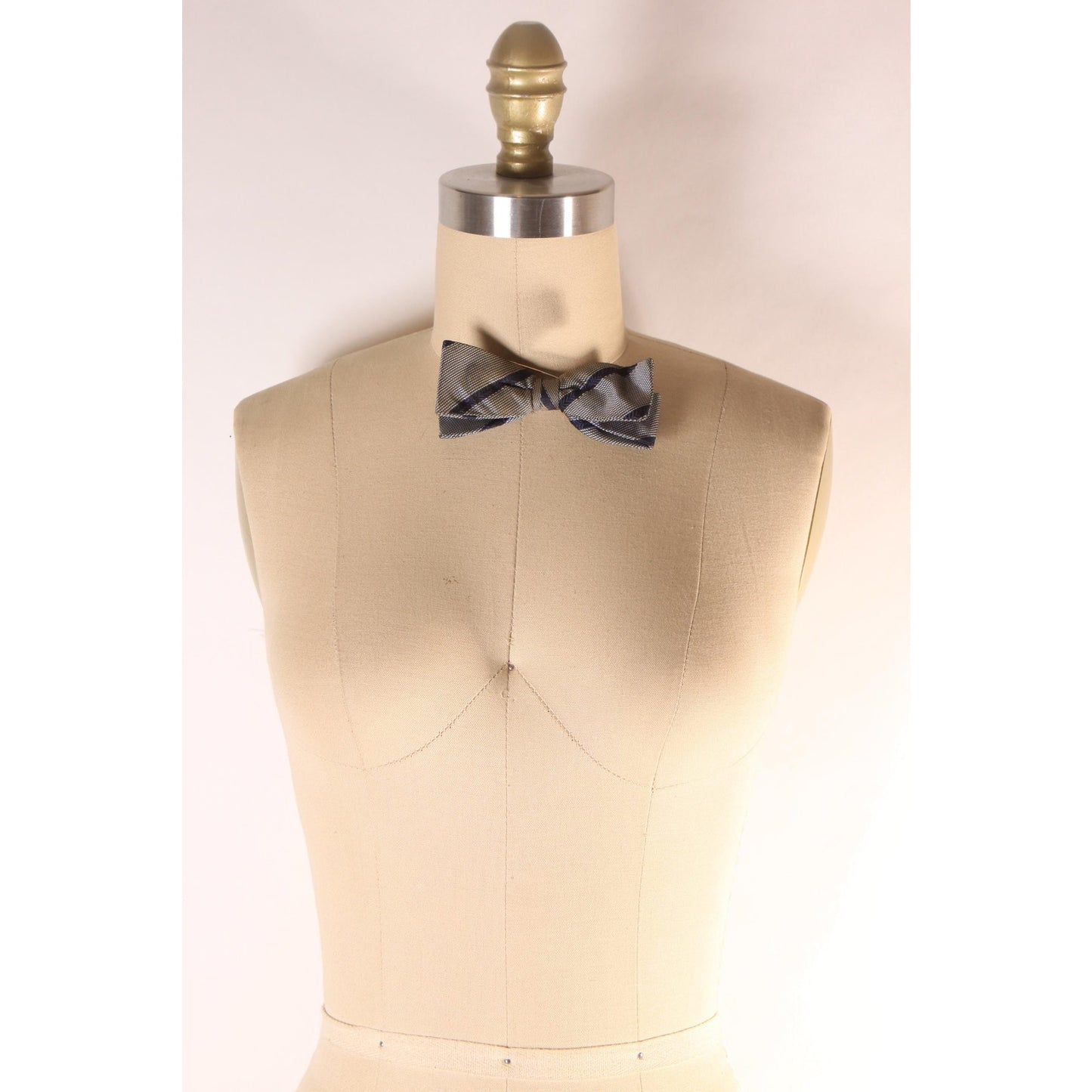 1950s 1960s Navy Blue Striped Tie Bowtie
