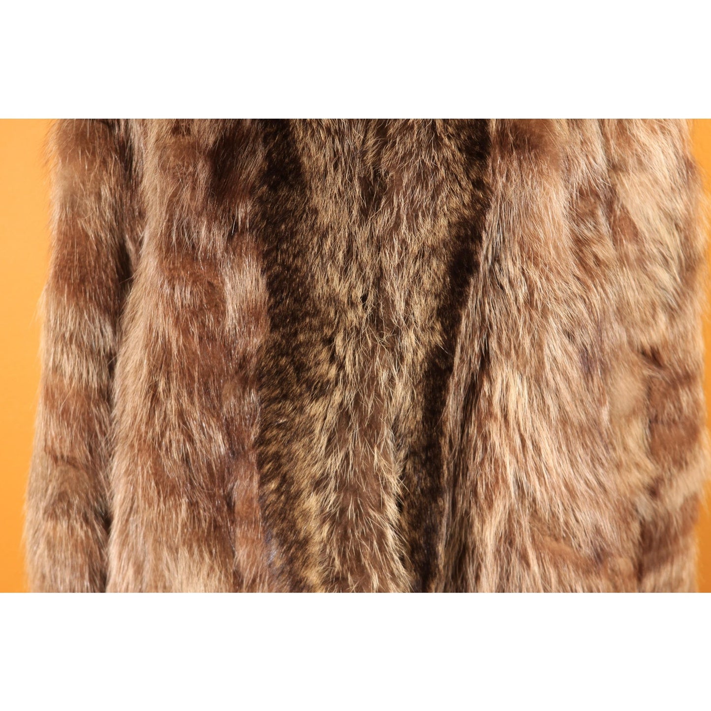 1950s Brown and Gray Long Sleeve Raccoon Fur Coat by Polar Crown Furs by McDaniel's -L