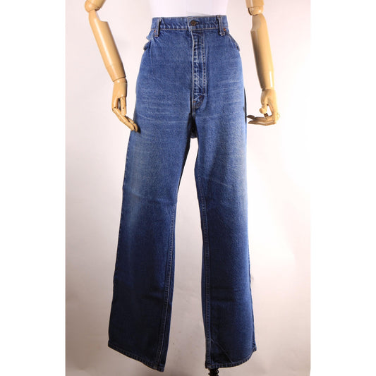 1970s 1980s Blue Denim Orange Tab 517 Jeans by Levi's -42x32