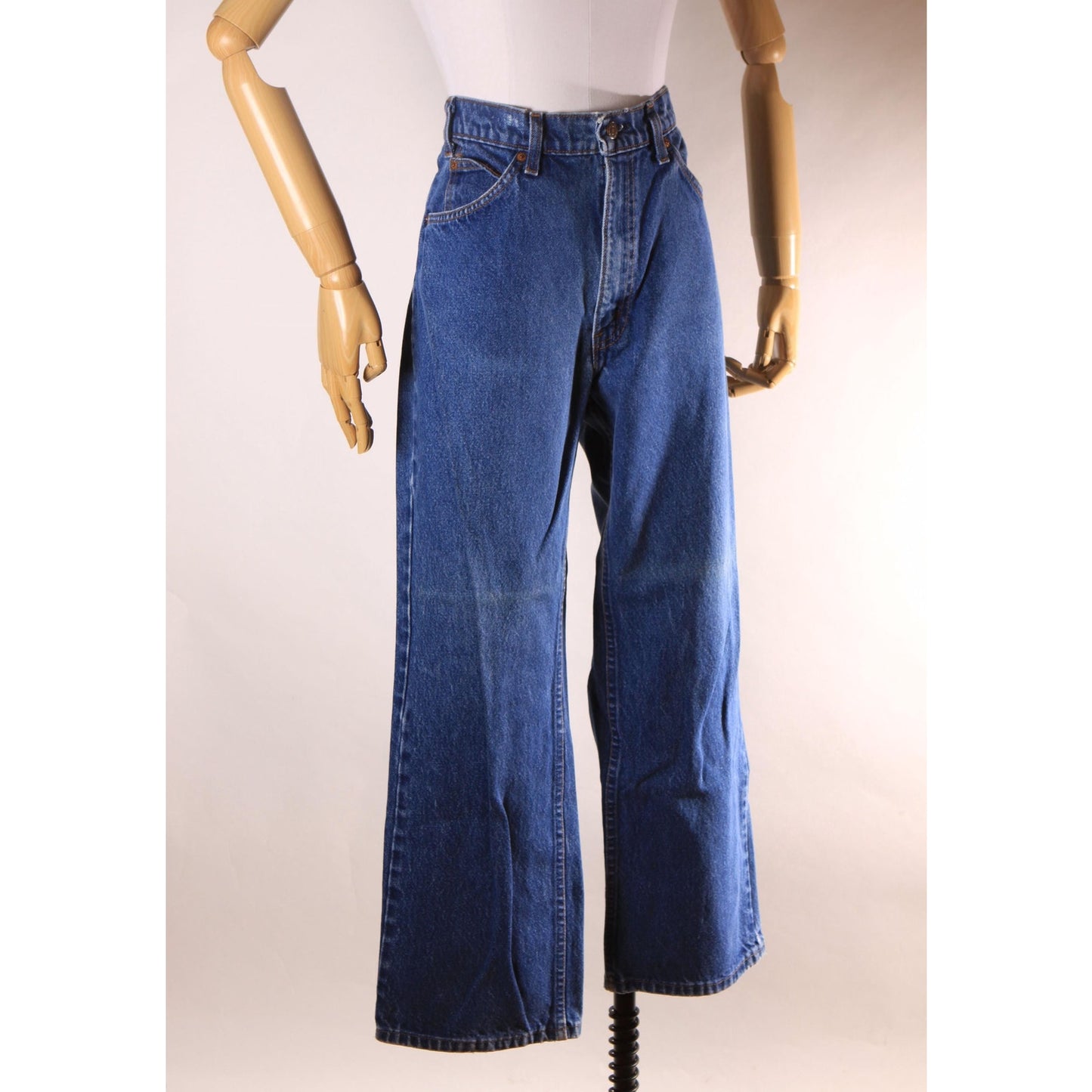 1970s 1980s Blue Denim 517 Mens Orange Tab Jeans by Levi's - 36x29