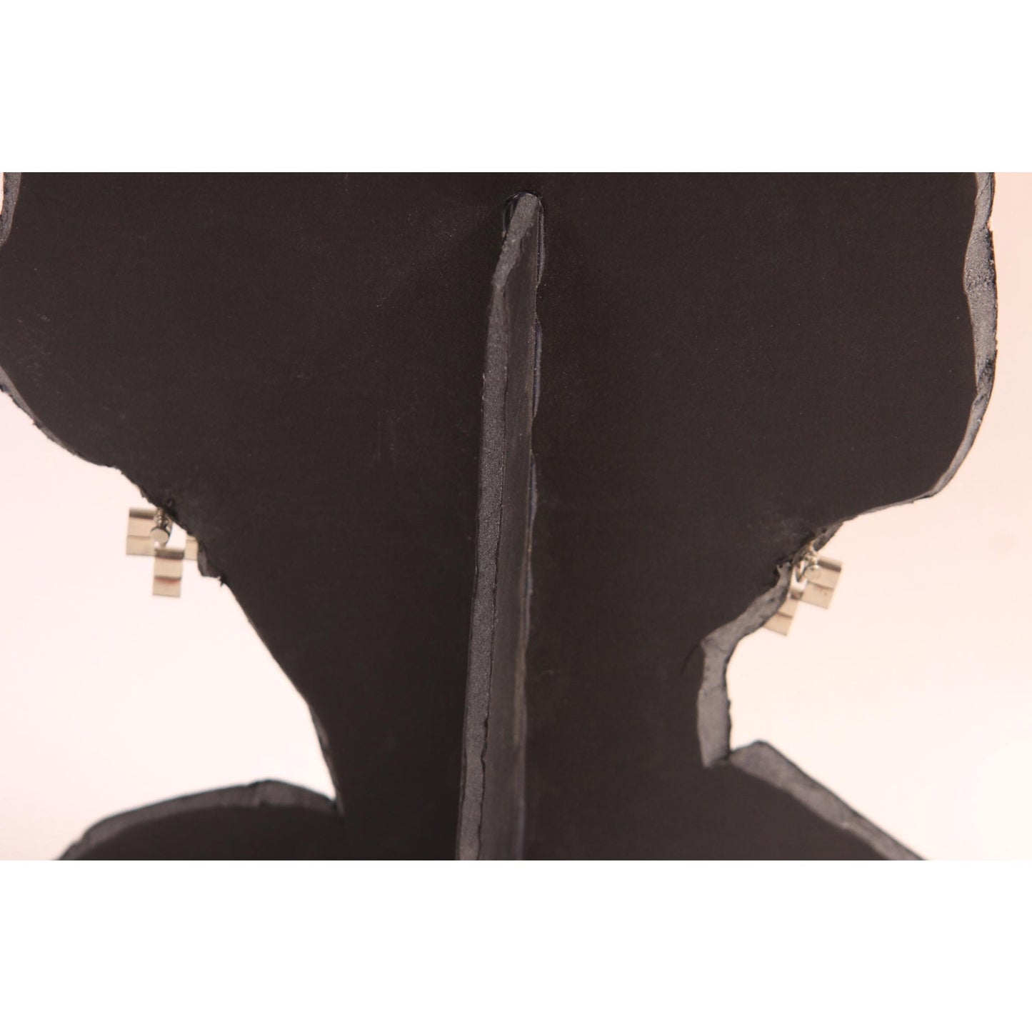 1950s 1960s Silver Tone Geometric Screw Back Earrings