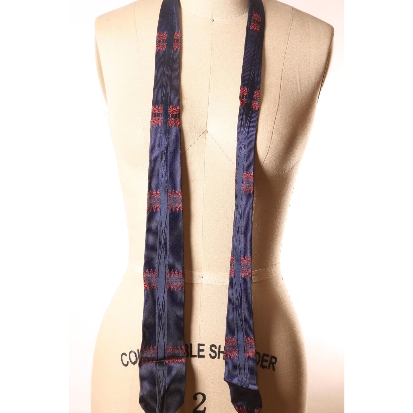 1950s Blue and Red Pattern Necktie Tie by Riviera by Pilgrim