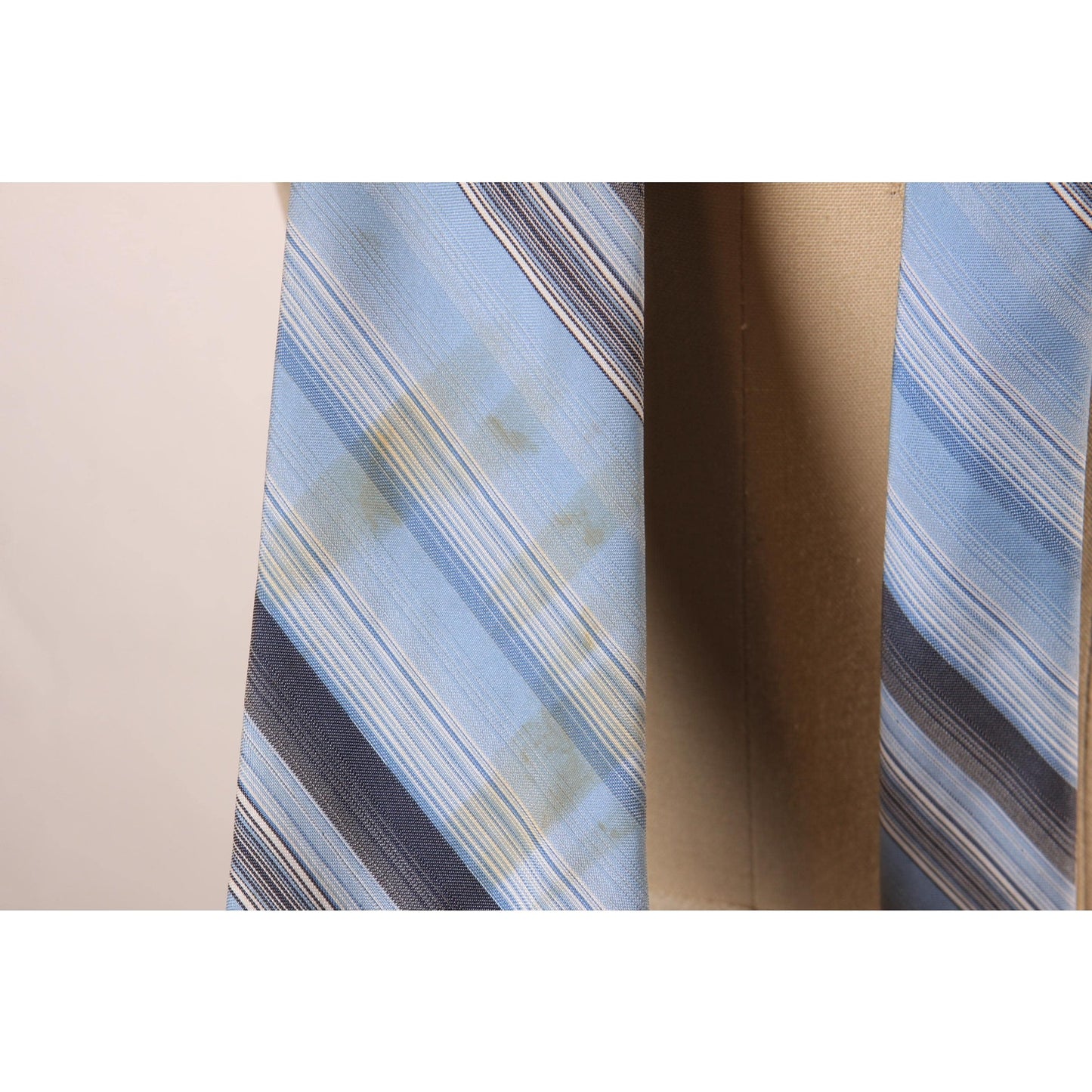 1970s Light Blue and Dark Blue Striped Necktie Tie by Brittania