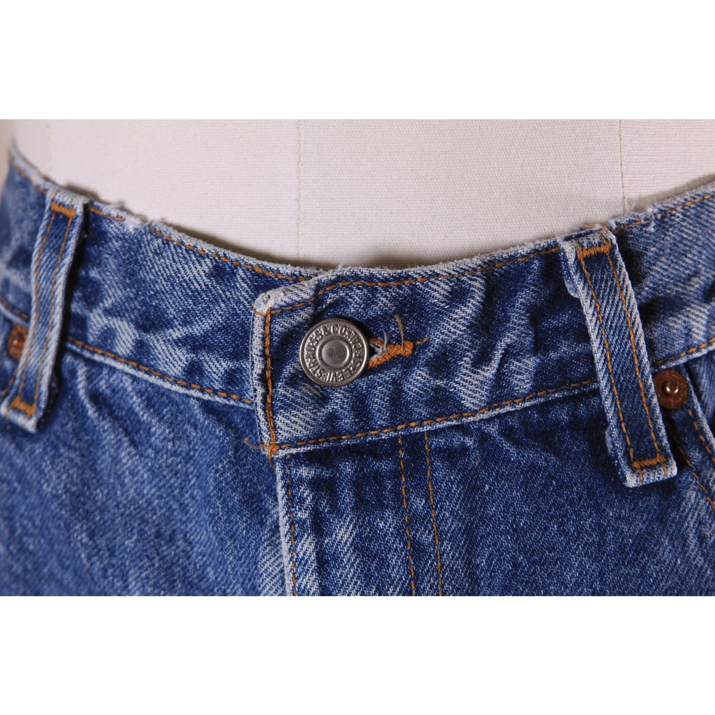 1990s Blue Denim Red Tab 517 Boot Cut Mens Jeans by Levi's- 38x30