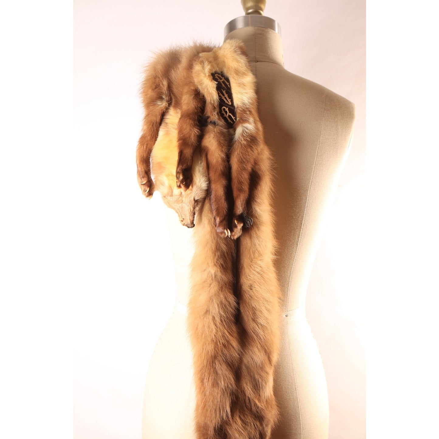 1950s Brown Four Piece Mink Fur Pelt Shawl Wrap