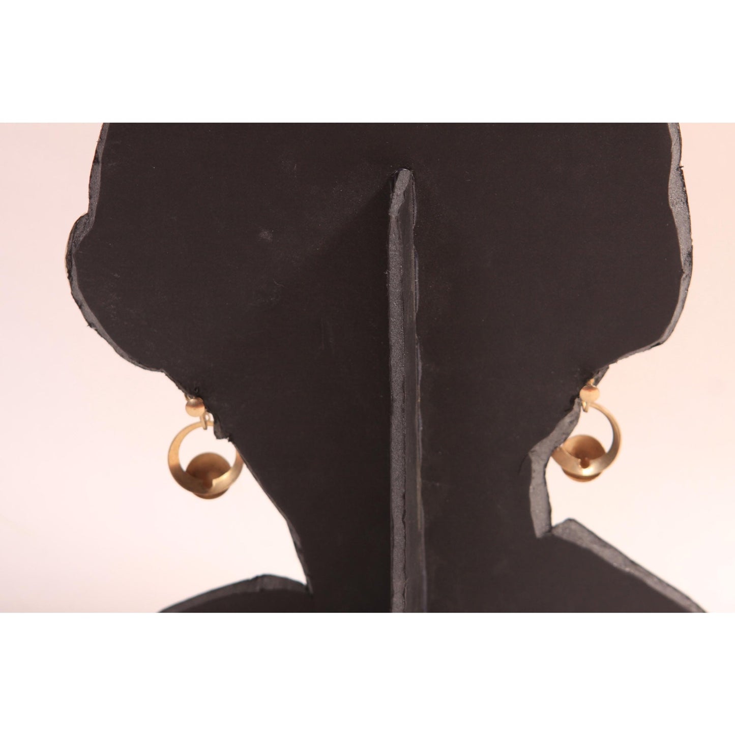1950s Gold Tone Metal Hoop and Pointed Tip Brutalist Screw Back Earrings