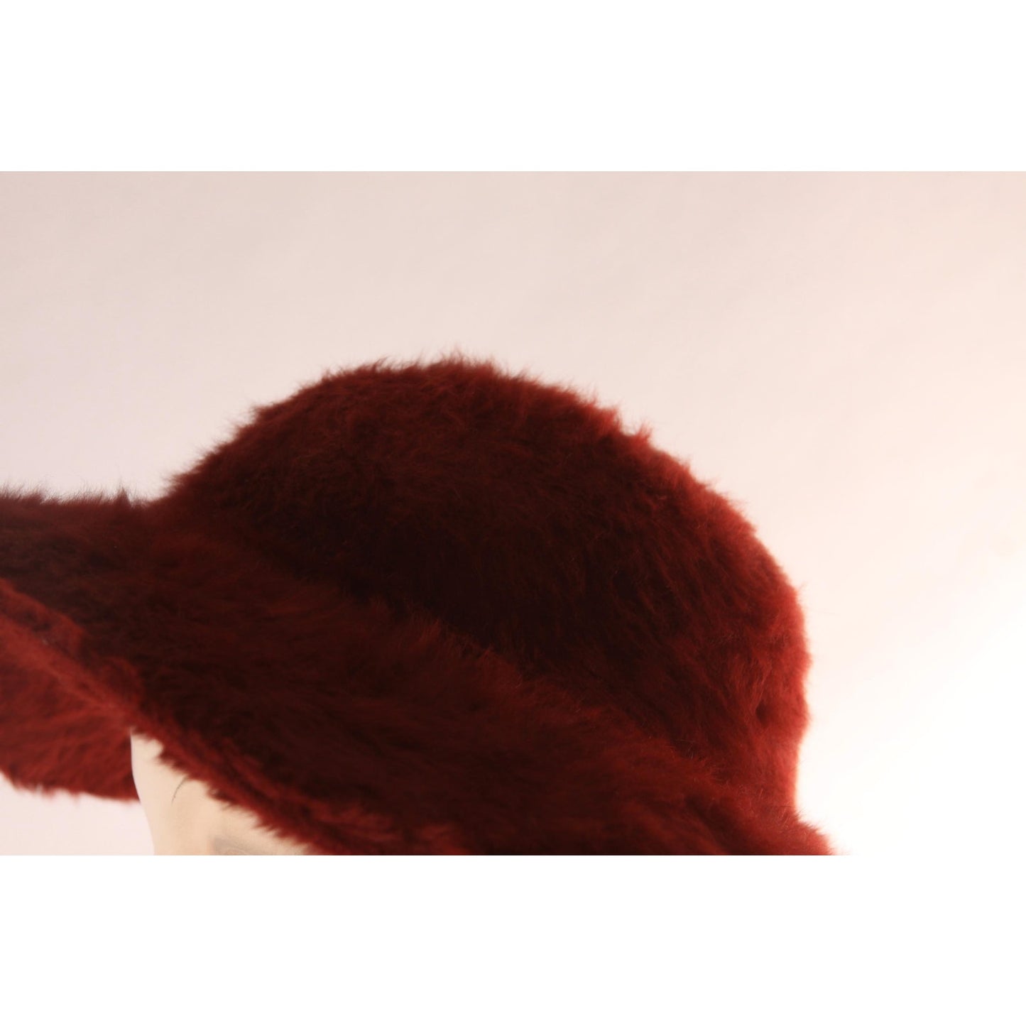1980s Dark Red Felted Fur Wide Brim Hat