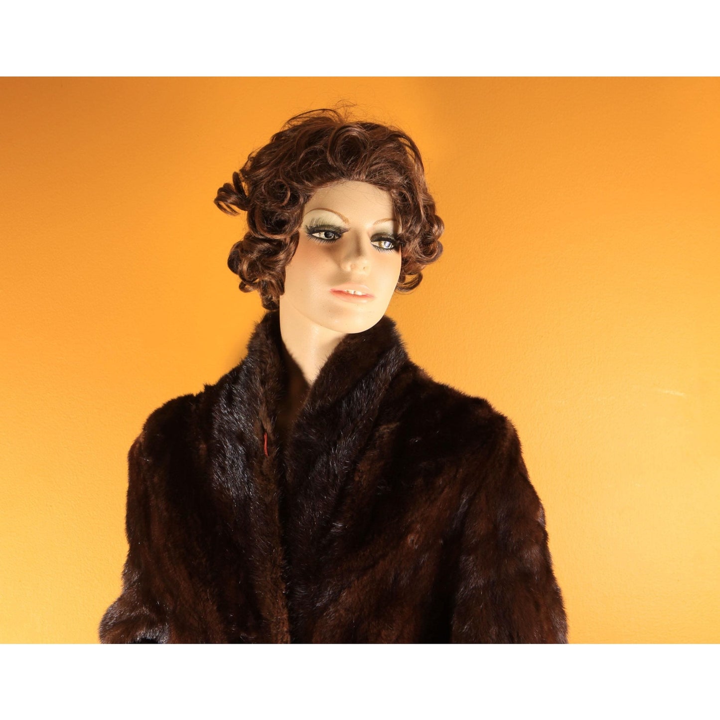 1940s Dark Brown Mink Long Sleeve Fur Coat by Marshall Fields