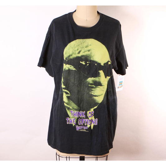 1990s Y2K 2000s Black Short Sleeve Glow in the Dark Universal Monsters Horror Invisible Man T-Shirt by Gildan -M