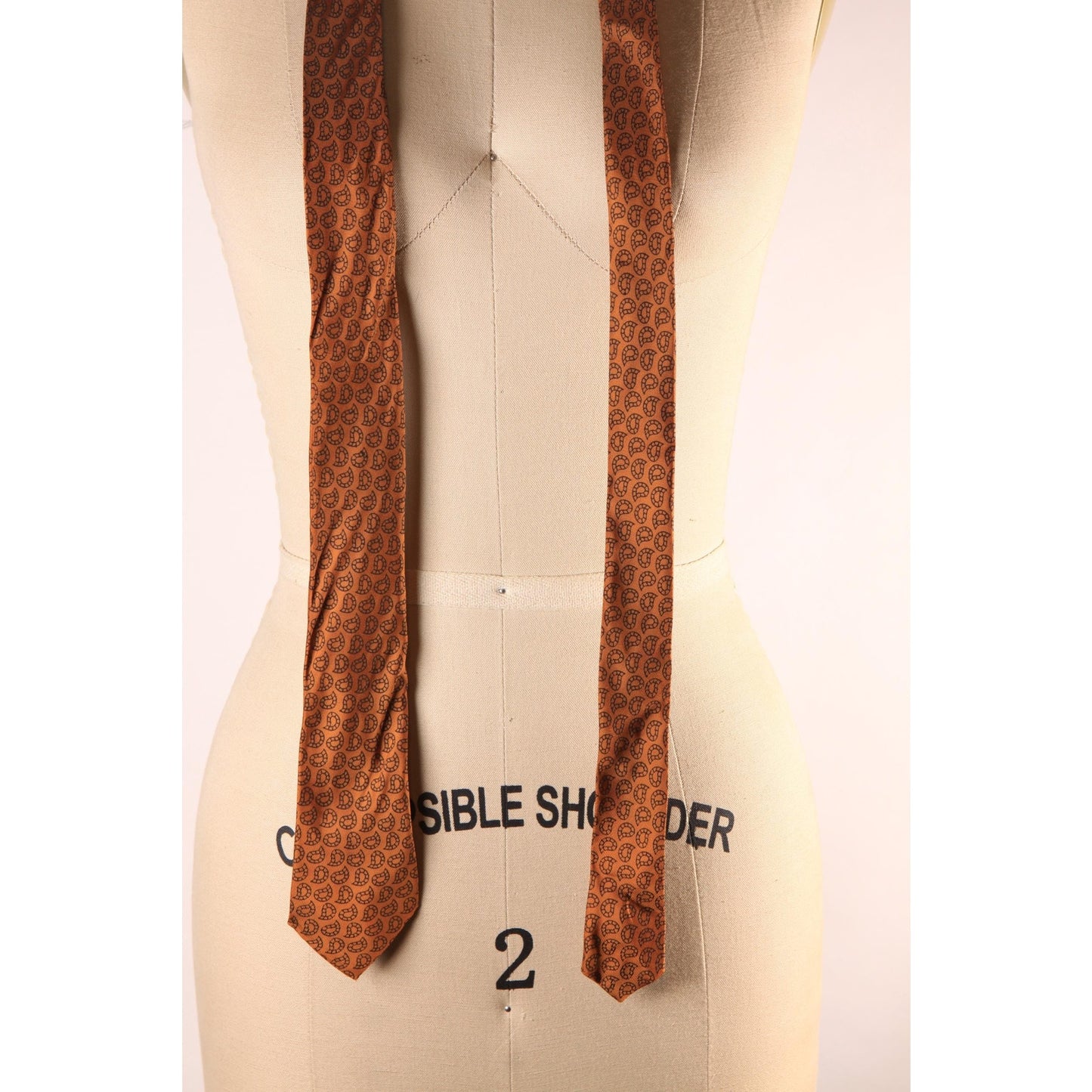 1970s Brown Paisley Necktie Tie