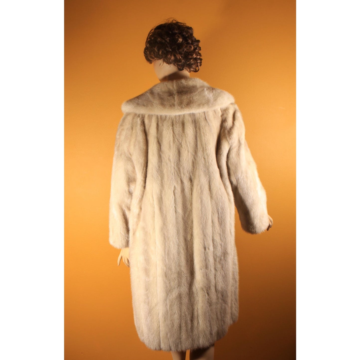 1950s Blonde Cream Off White Long Sleeve Mink Fur Coat by Irene of London -M-L