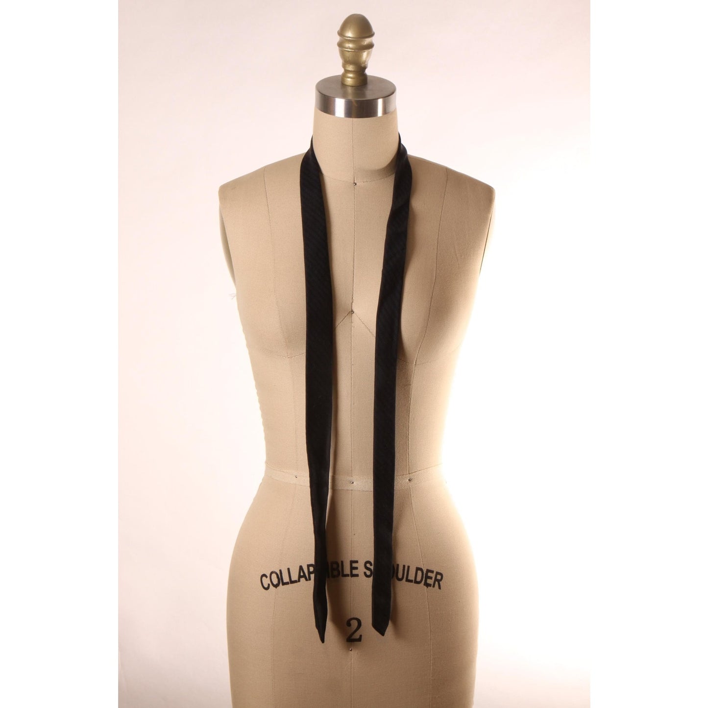 1950s Black and Dark Blue Striped Skinny Necktie Tie