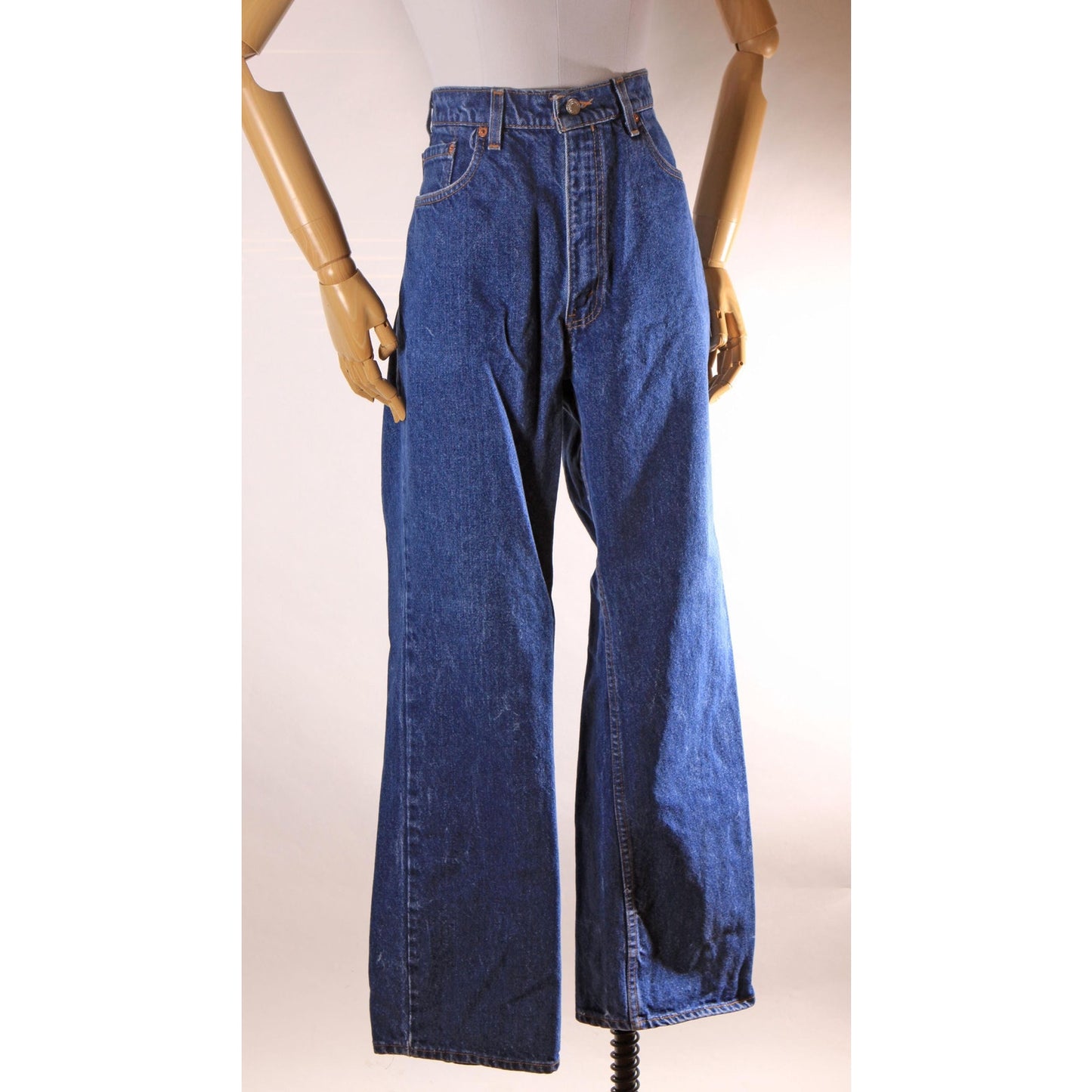 1990s Blue Denim Red Tab 517 Boot Cut Mens Jeans by Levi's- 38x32