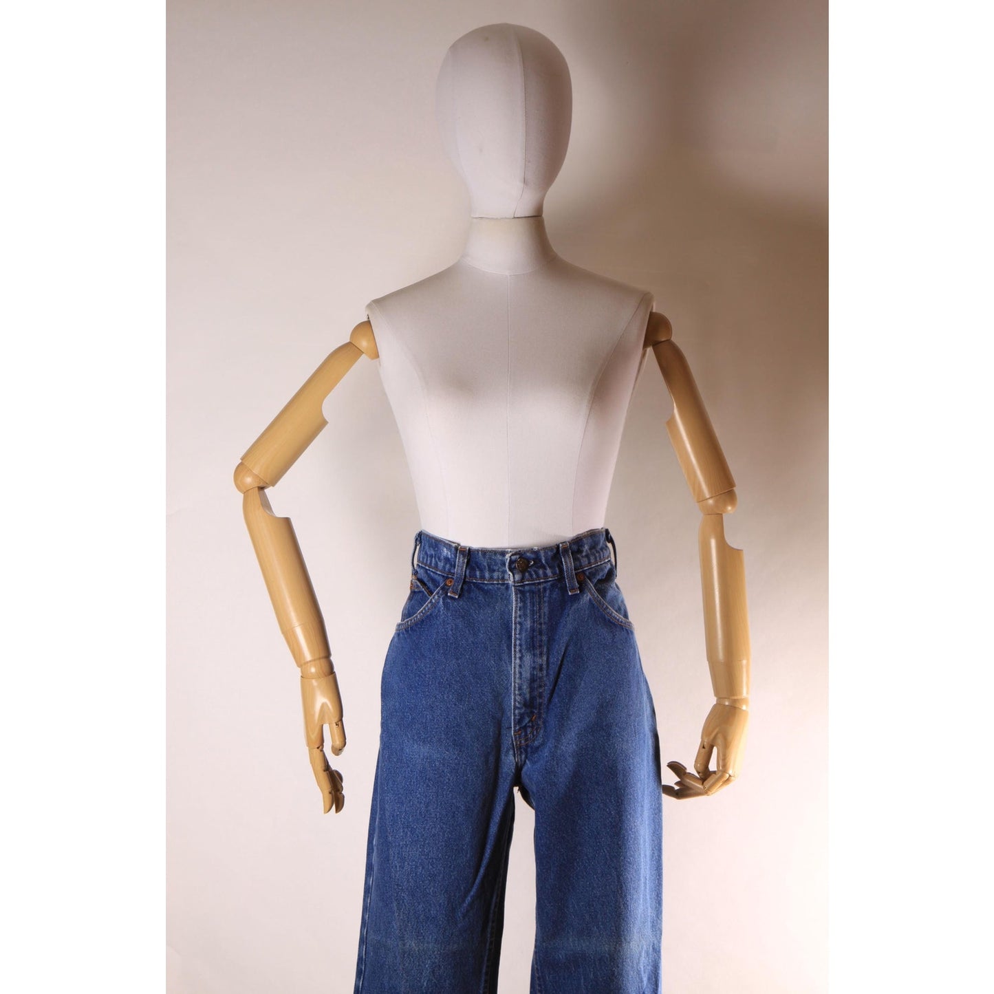 1970s 1980s Blue Denim 517 Mens Orange Tab Jeans by Levi's - 36x29