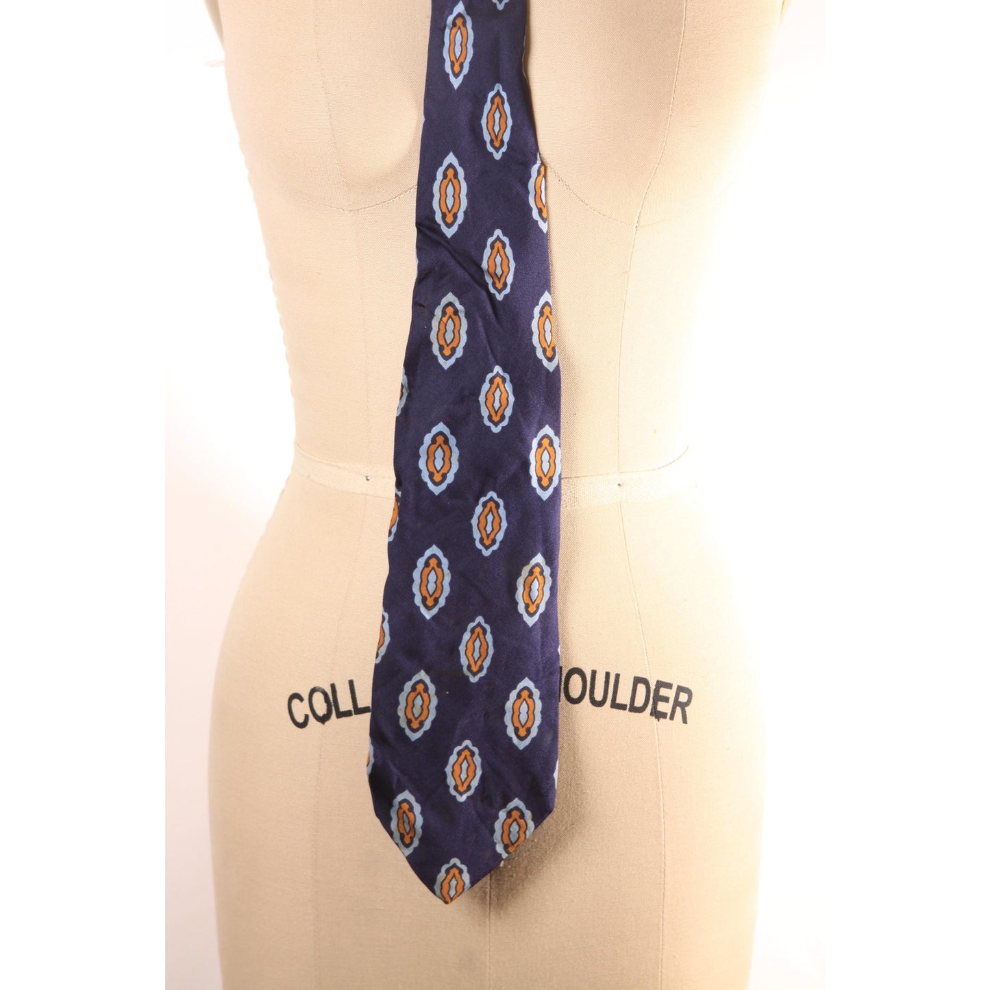 1970s Blue and Pink Pattern Necktie Tie by Artes
