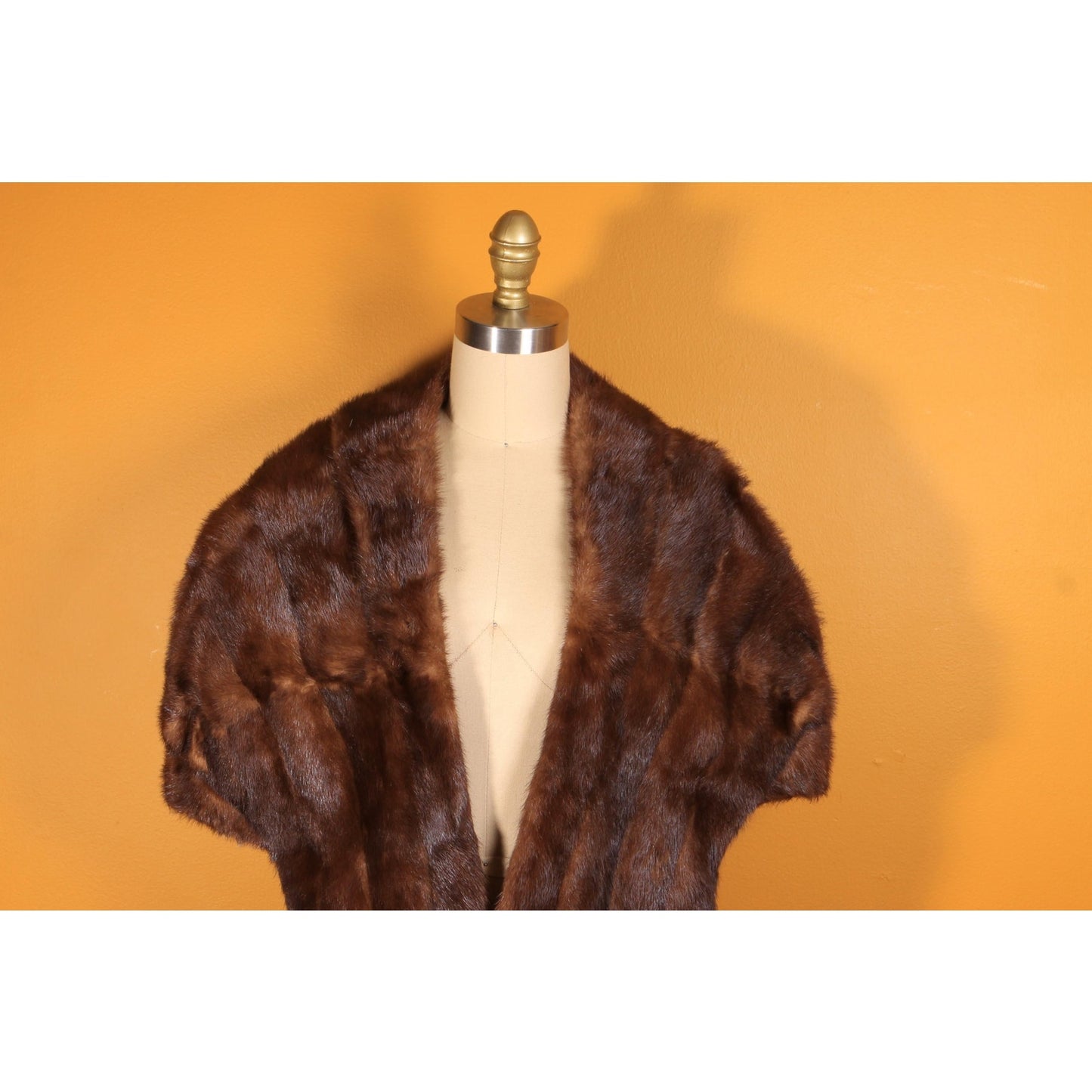 1950s Dark Brown Mink Fur Wrap Shawl