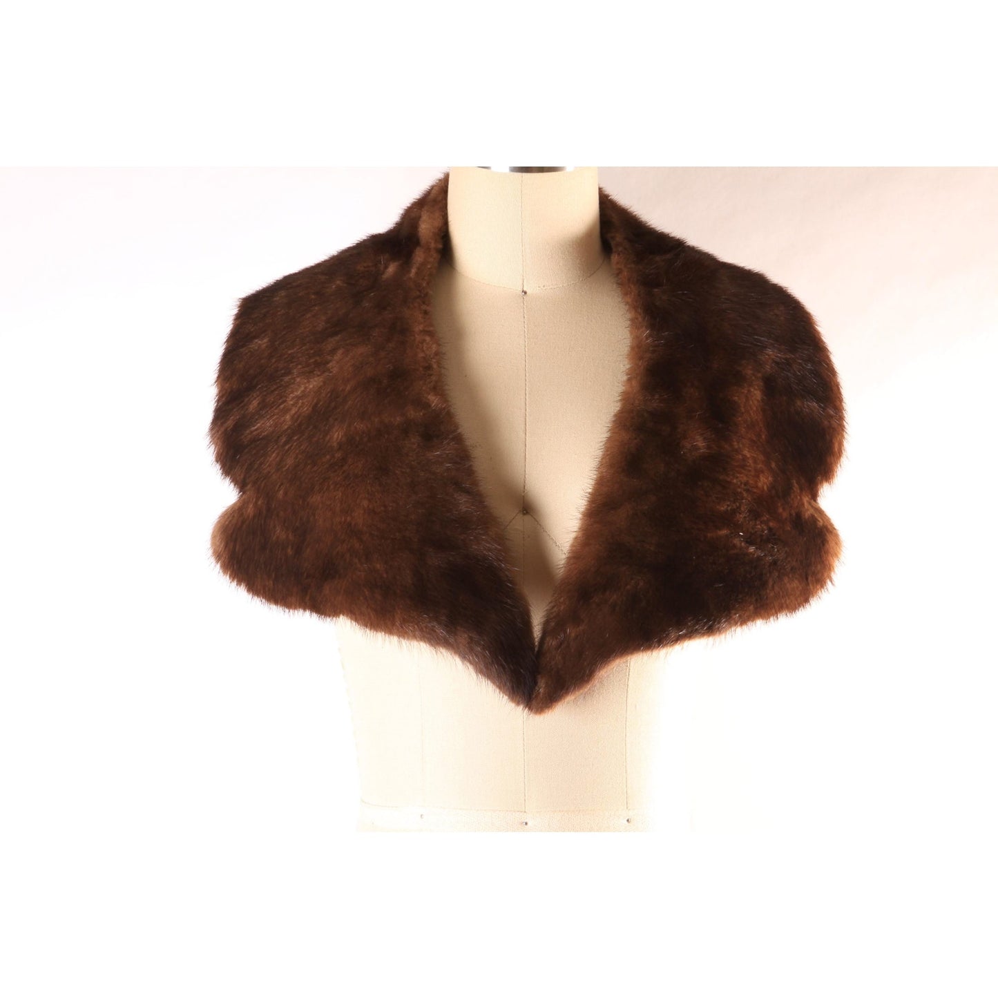 1950s Dark Brown Mink Fur Bib Collar