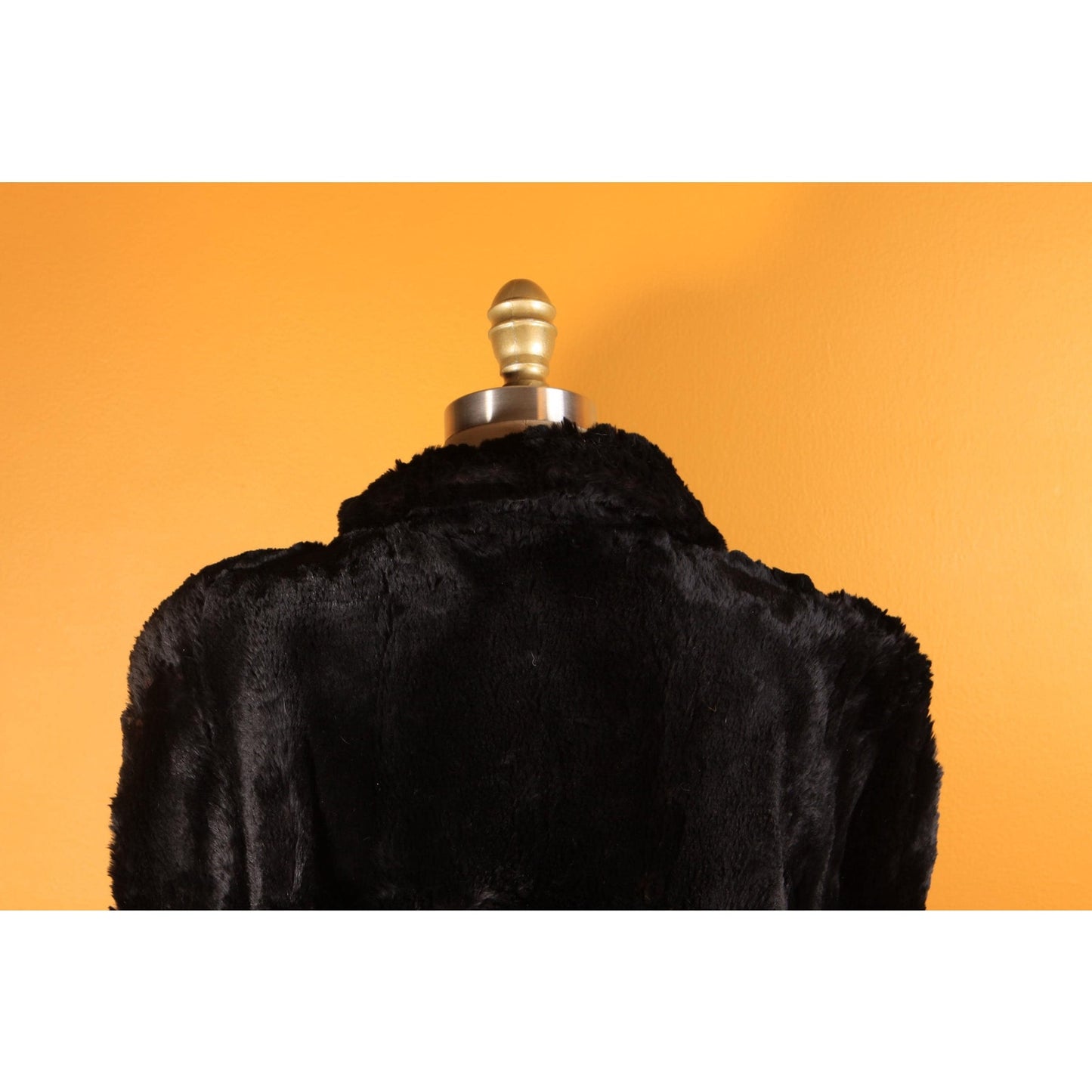1940s Sheared Black Beaver Fur Cape by McDaniel's -M-L