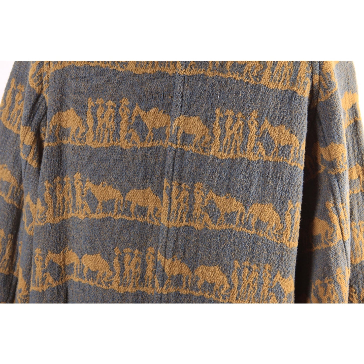 1980s 1990s Gray Green and Yellow Beige Novelty Western Wear Cowboy and Horse Button Down Jacket by New Aura -L