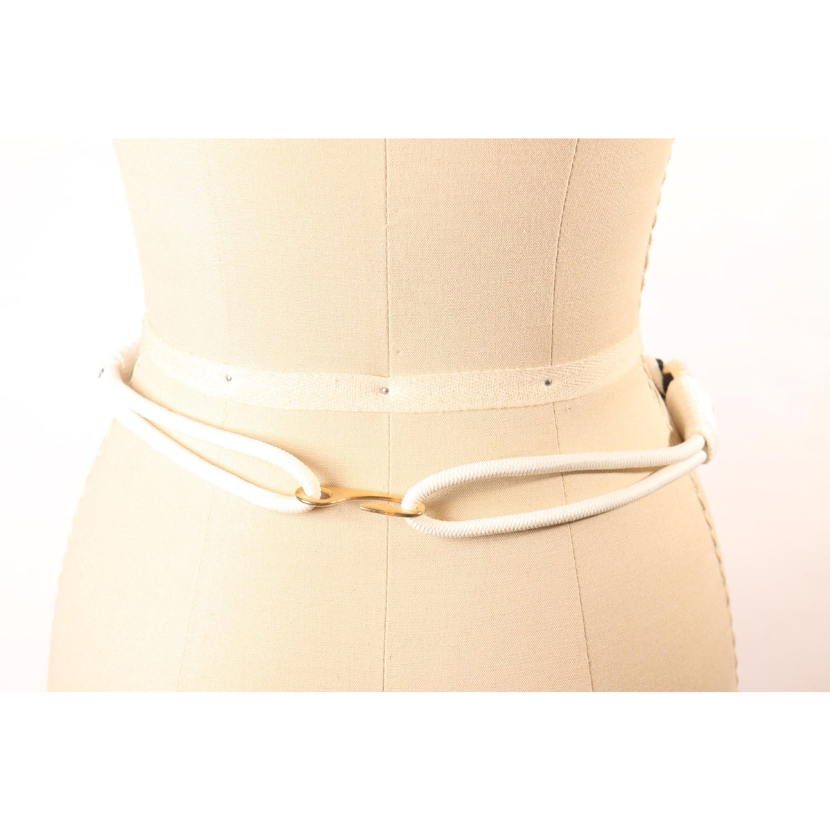 1980s Black and White Woven ad Beaded Cummerbund Belt