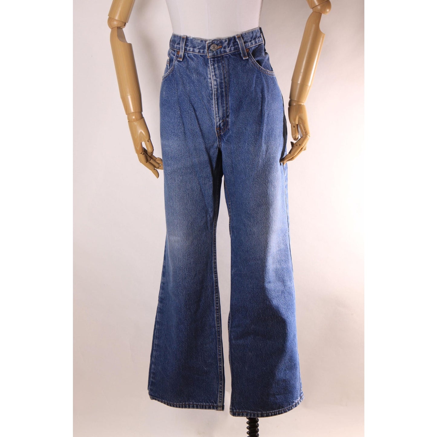 1990s Blue Denim Red Tab 517 Boot Cut Mens Jeans by Levi's- 38x30