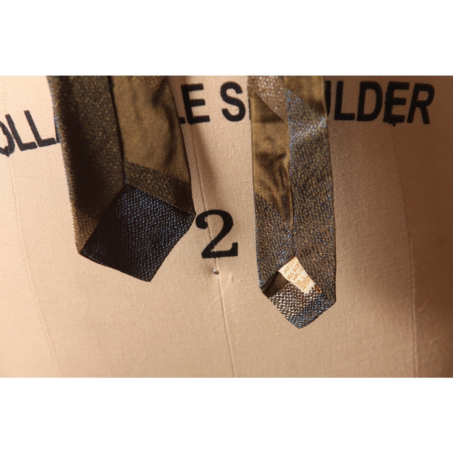 1950s Dark Green, Blue and White Striped Necktie Tie by Wedgefield