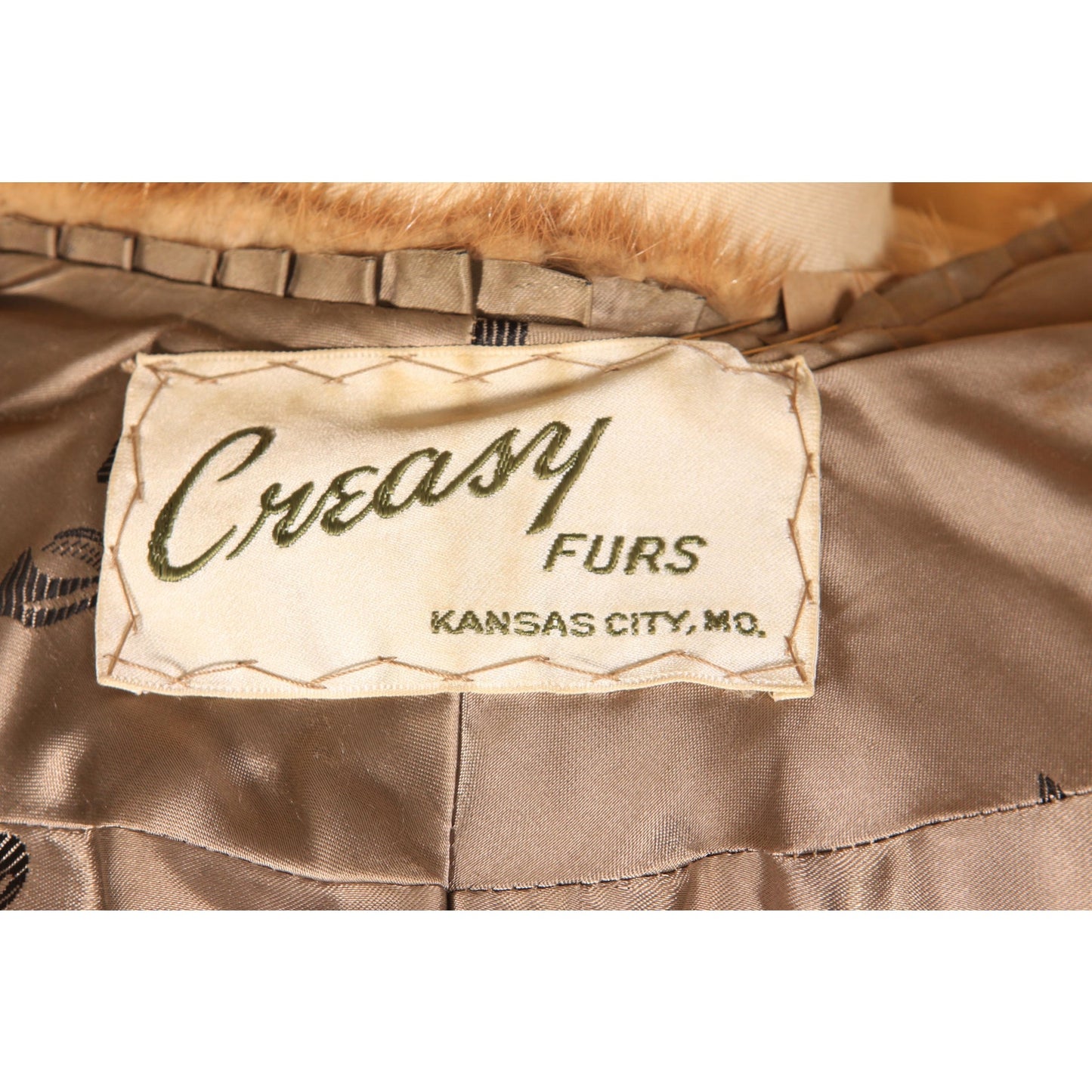 1950s Honey Brown Mink Fur Shawl Fur Wrap by Creasy Furs