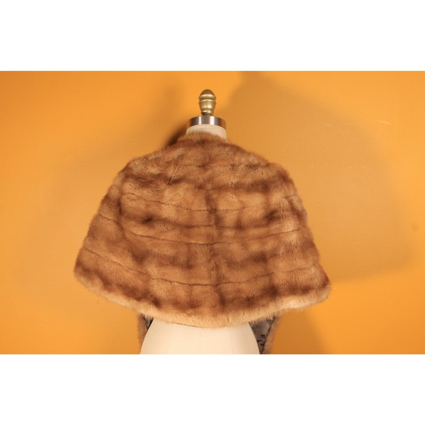 1950s Honey Brown Mink Fur Shawl Fur Wrap by Creasy Furs