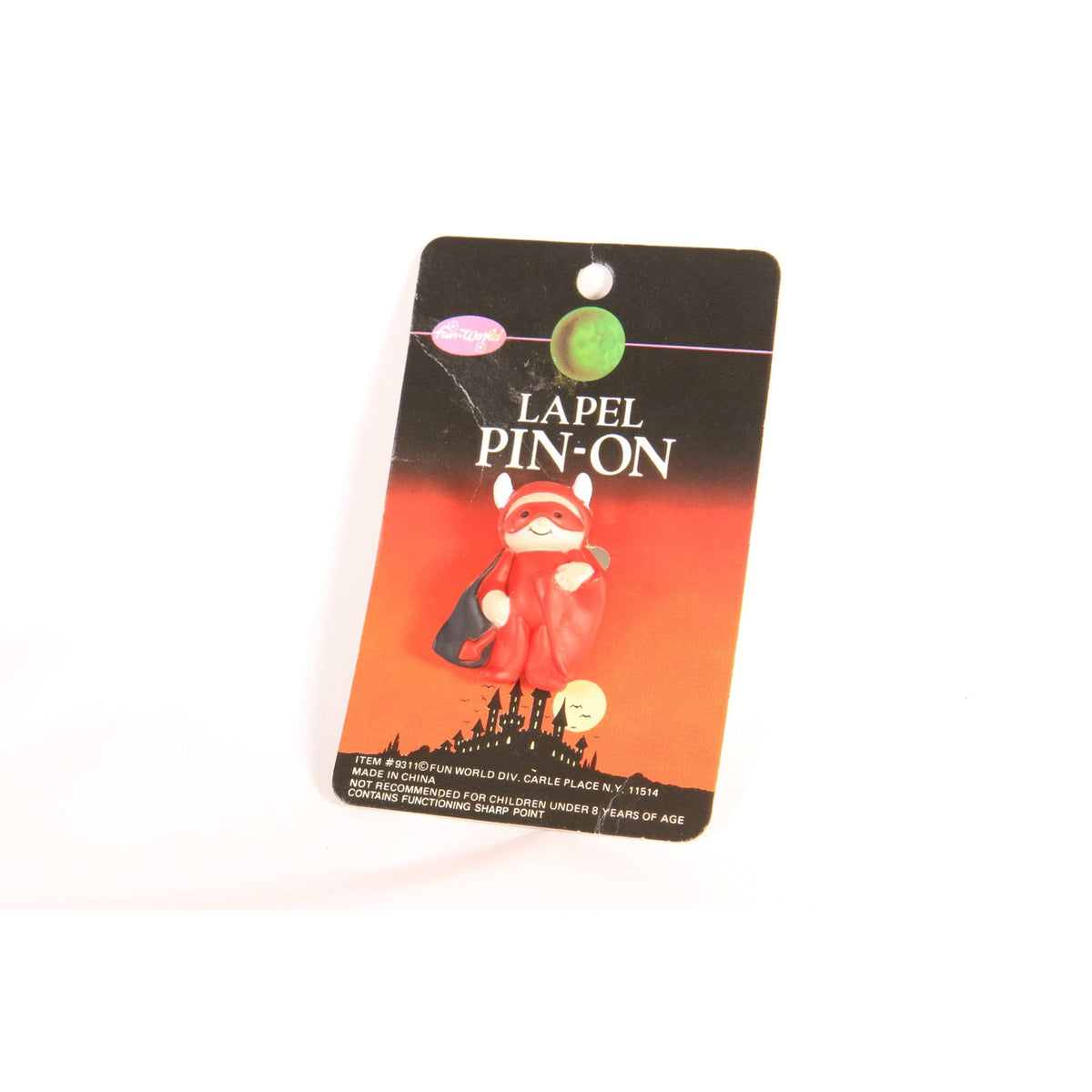 Deadstock 1990s Novelty Red Devil Halloween Brooch Pin by Fun World