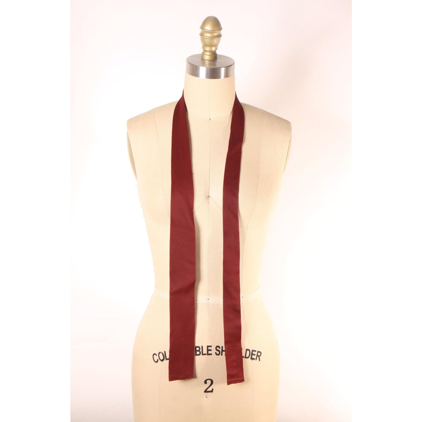1950s Dark Red Square Bottom Necktie Tie by Cavalier