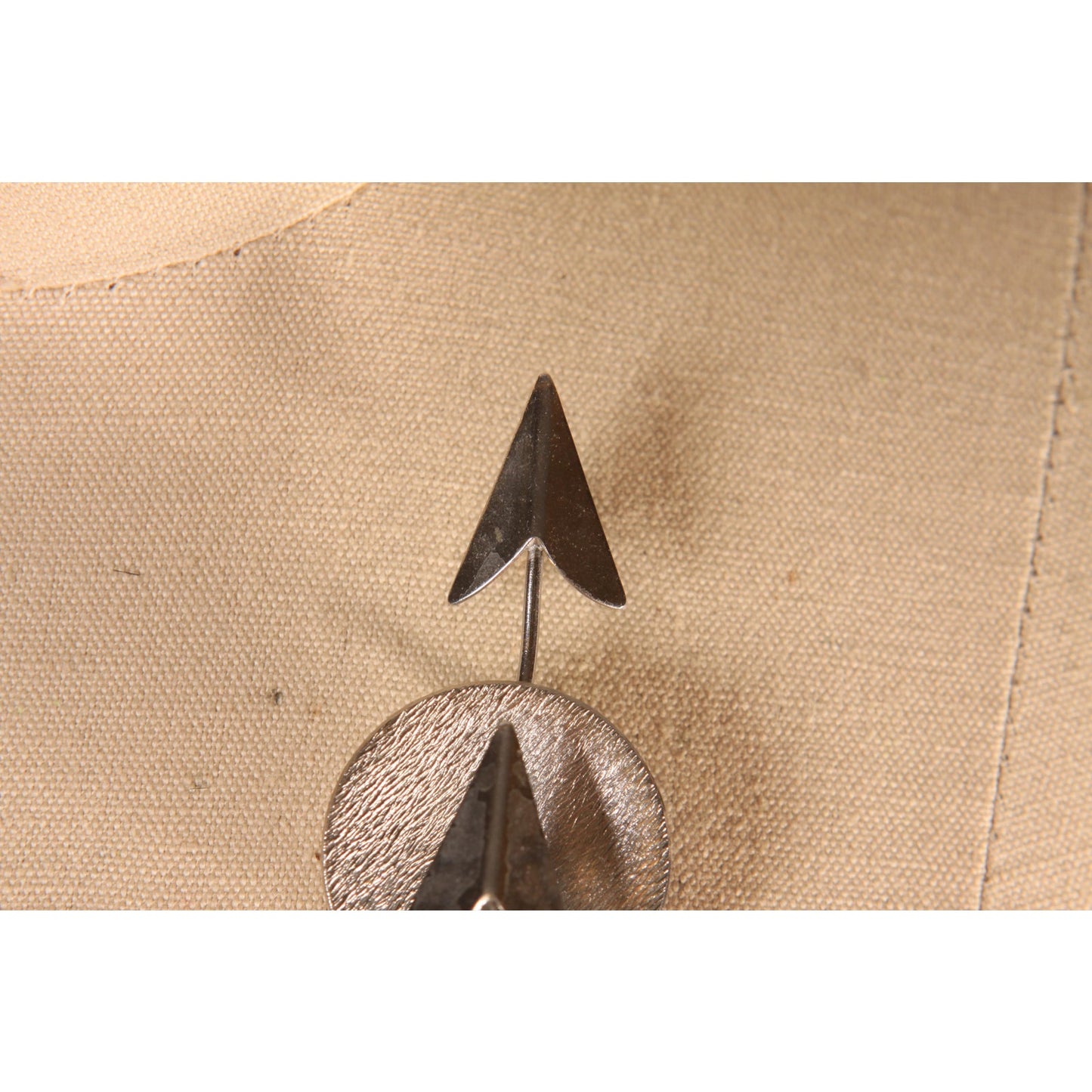 1950s Silver Tone Metal Atomic Arrow Novelty Brooch